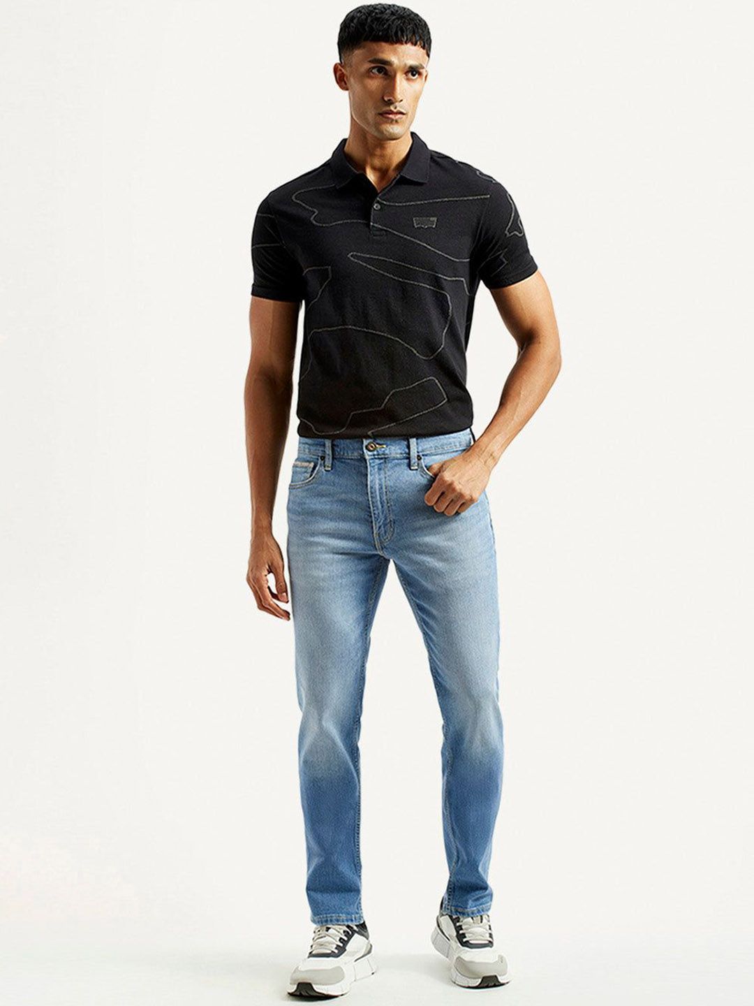 Levis Men Classic Slim Fit Mid-Rise Light Fade Stretchable Jeans-picture-48