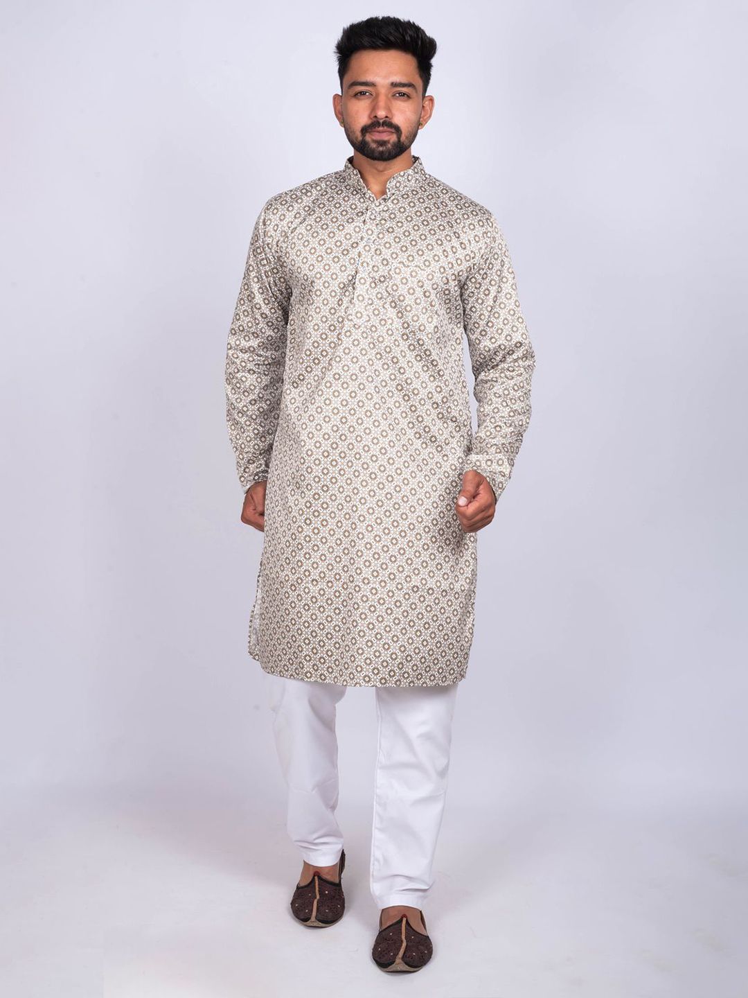 KAISERMEN Geometric Printed Full Sleeves Straight Kurta-picture-37