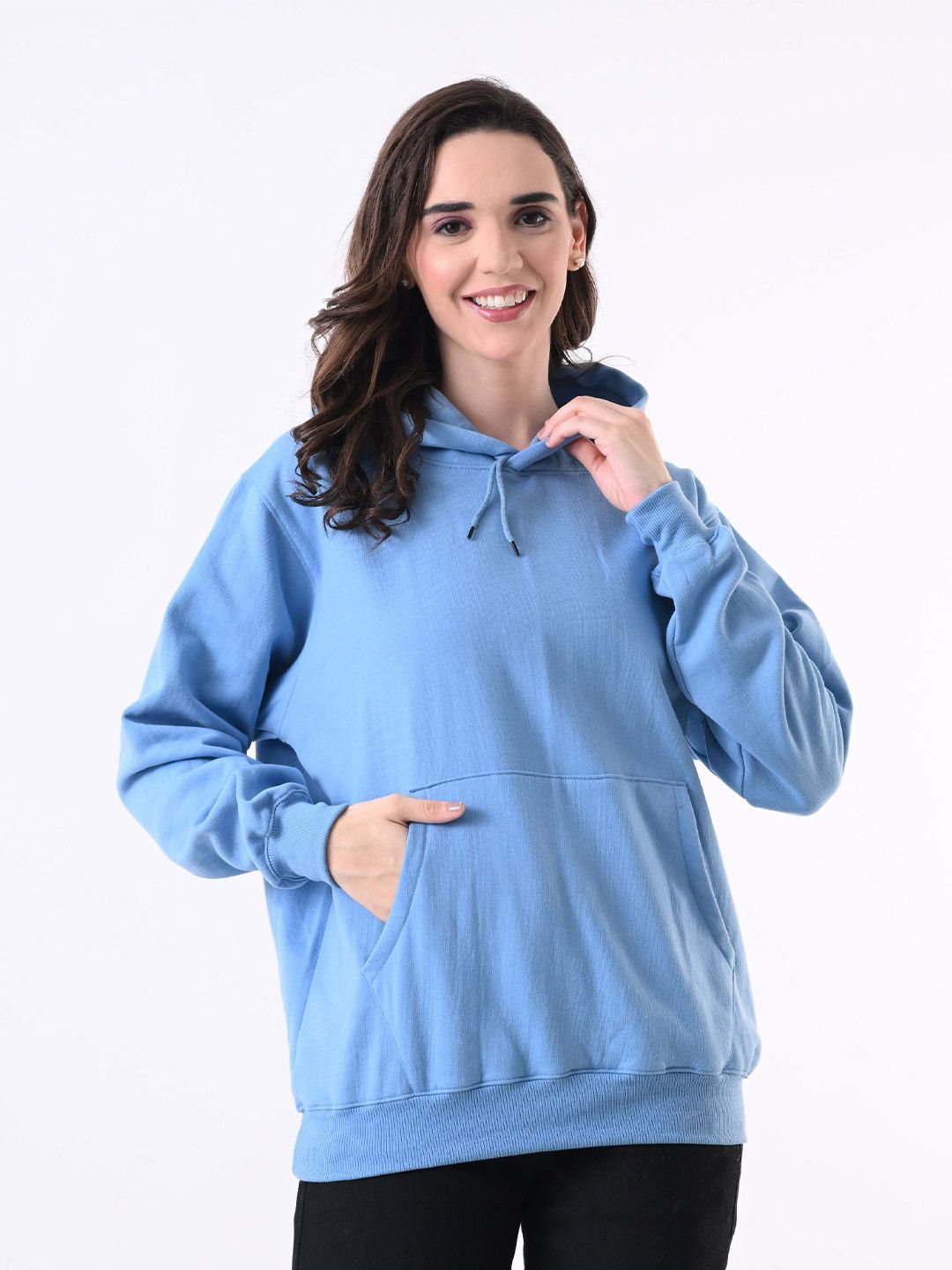 BAESD Women Solid Hooded Long Sleeves Sweatshirt-picture-35
