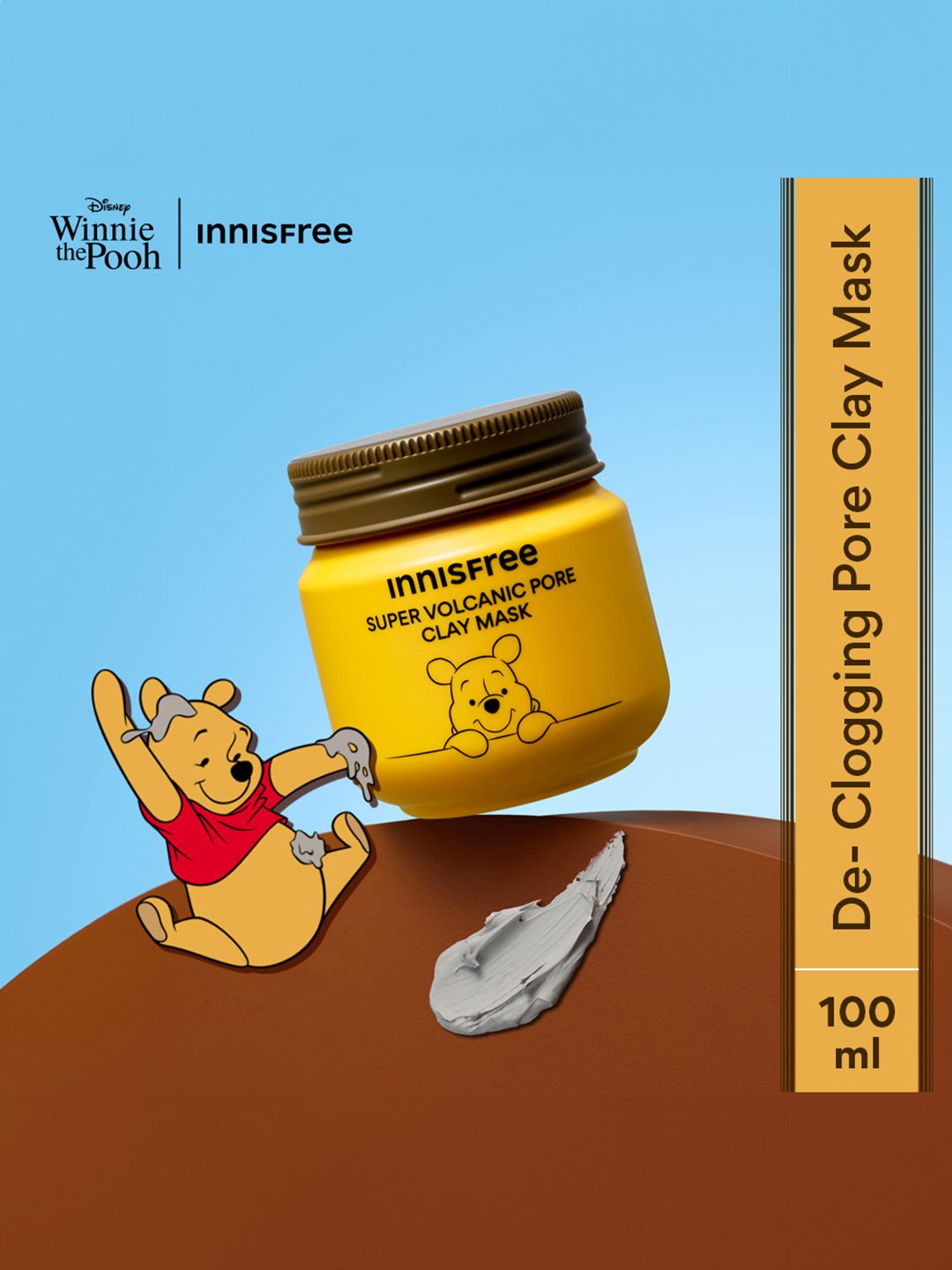 Innisfree Pooh Super Volcanic De-Clogging Pore Clay Mask with AHA & Lactic Acid - 100 ml-image-25
