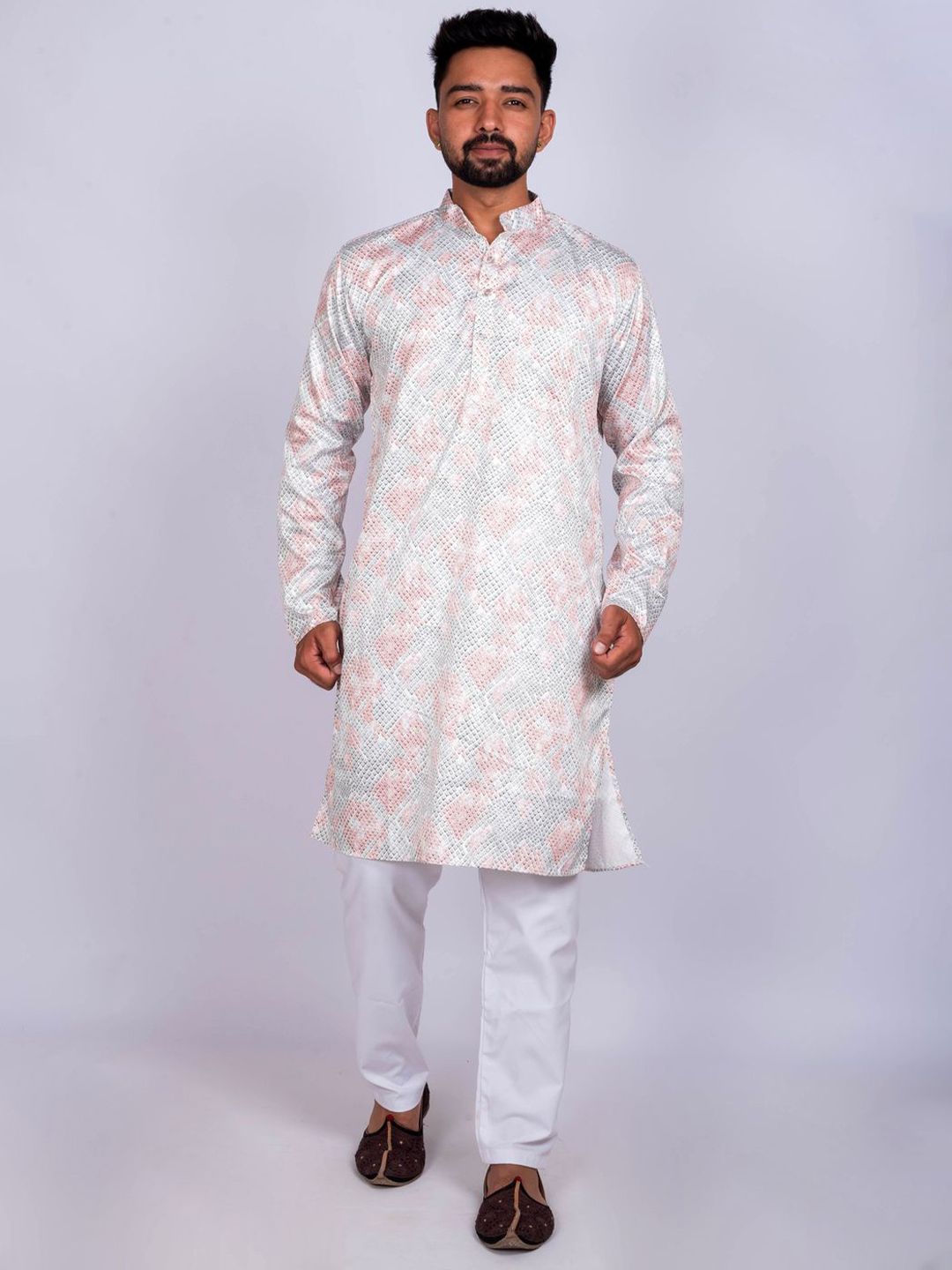KAISERMEN Men Printed Mandarin Collar Straight Kurta-picture-14