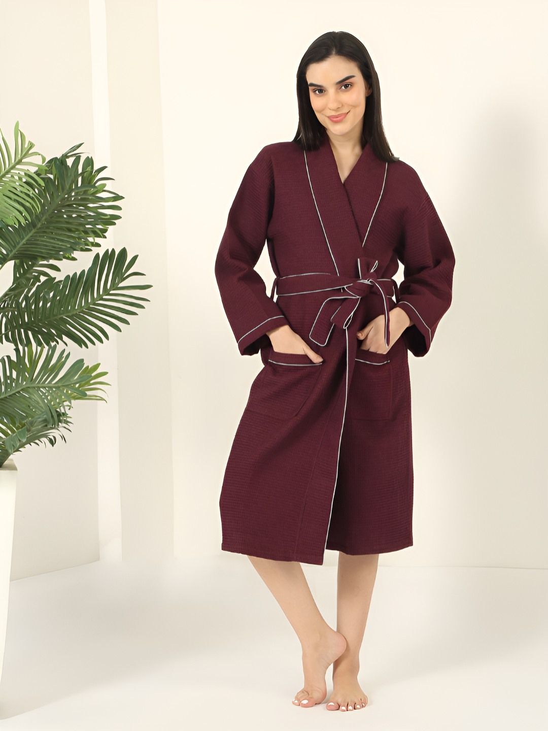 Mulberry Living Pure Cotton Bath Robe & Belt-image-0