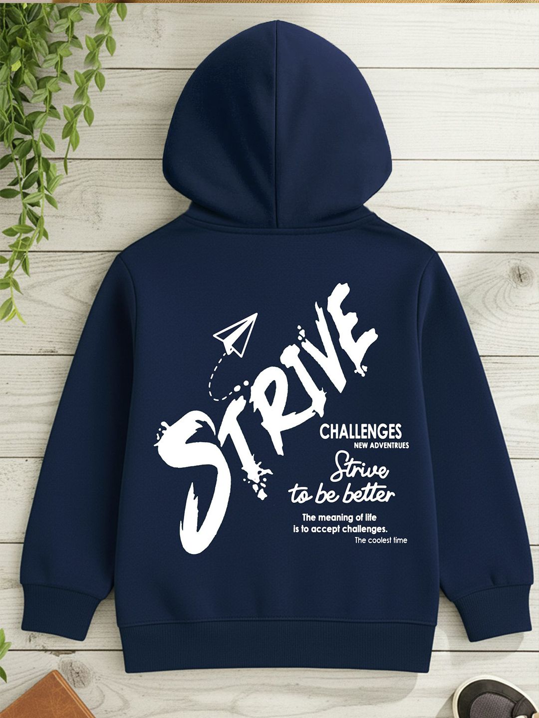 YK X Trampoline Unisex Kids Typography Printed Long Sleeves Hooded Sweatshirt-picture-14