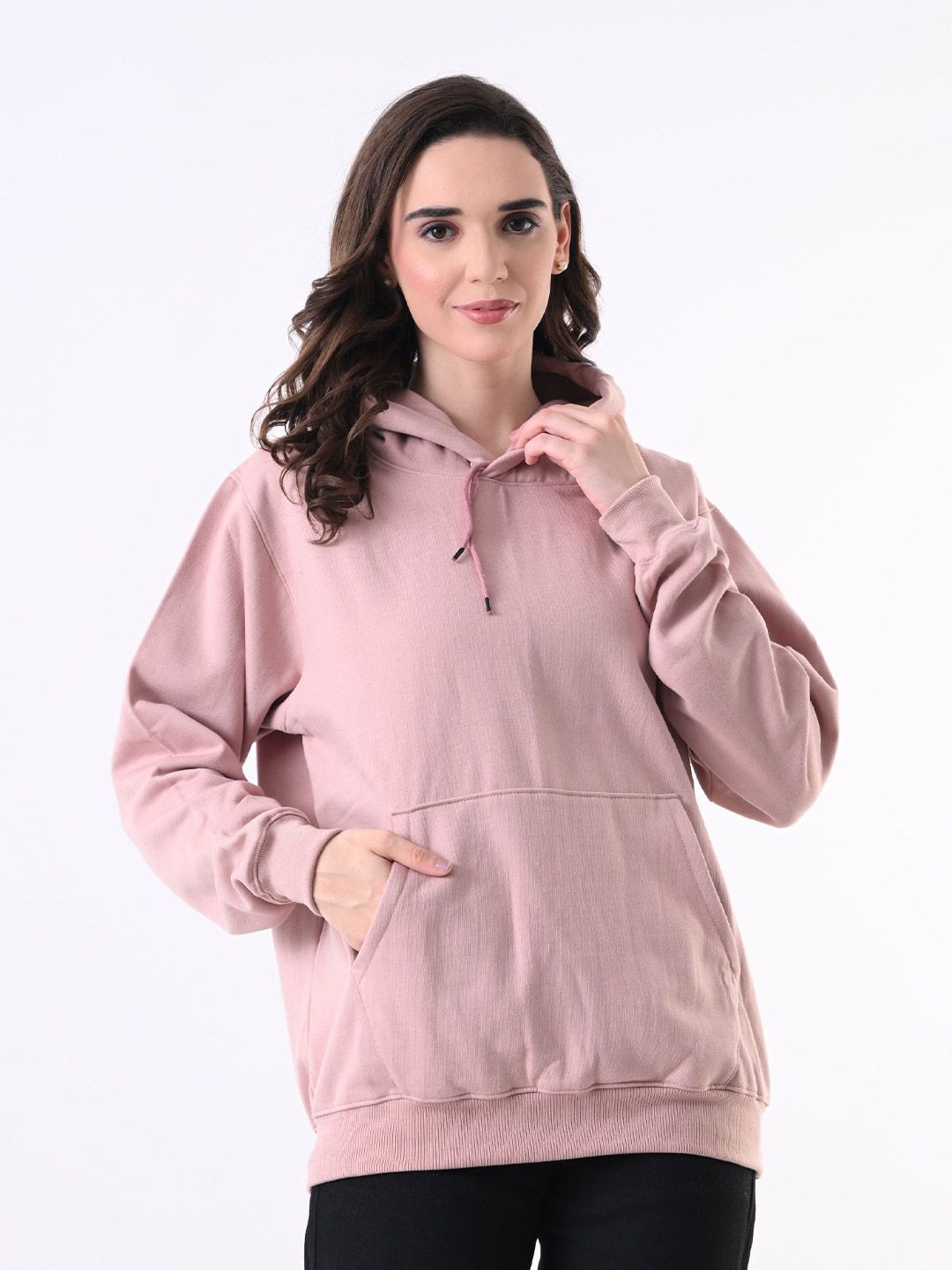 BAESD Women Solid Hooded Long Sleeves Sweatshirt-picture-10