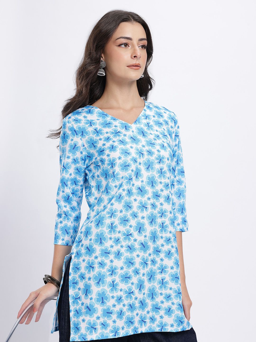 Anouk Rustic Floral Printed V-Neck Straight Kurti-picture-20
