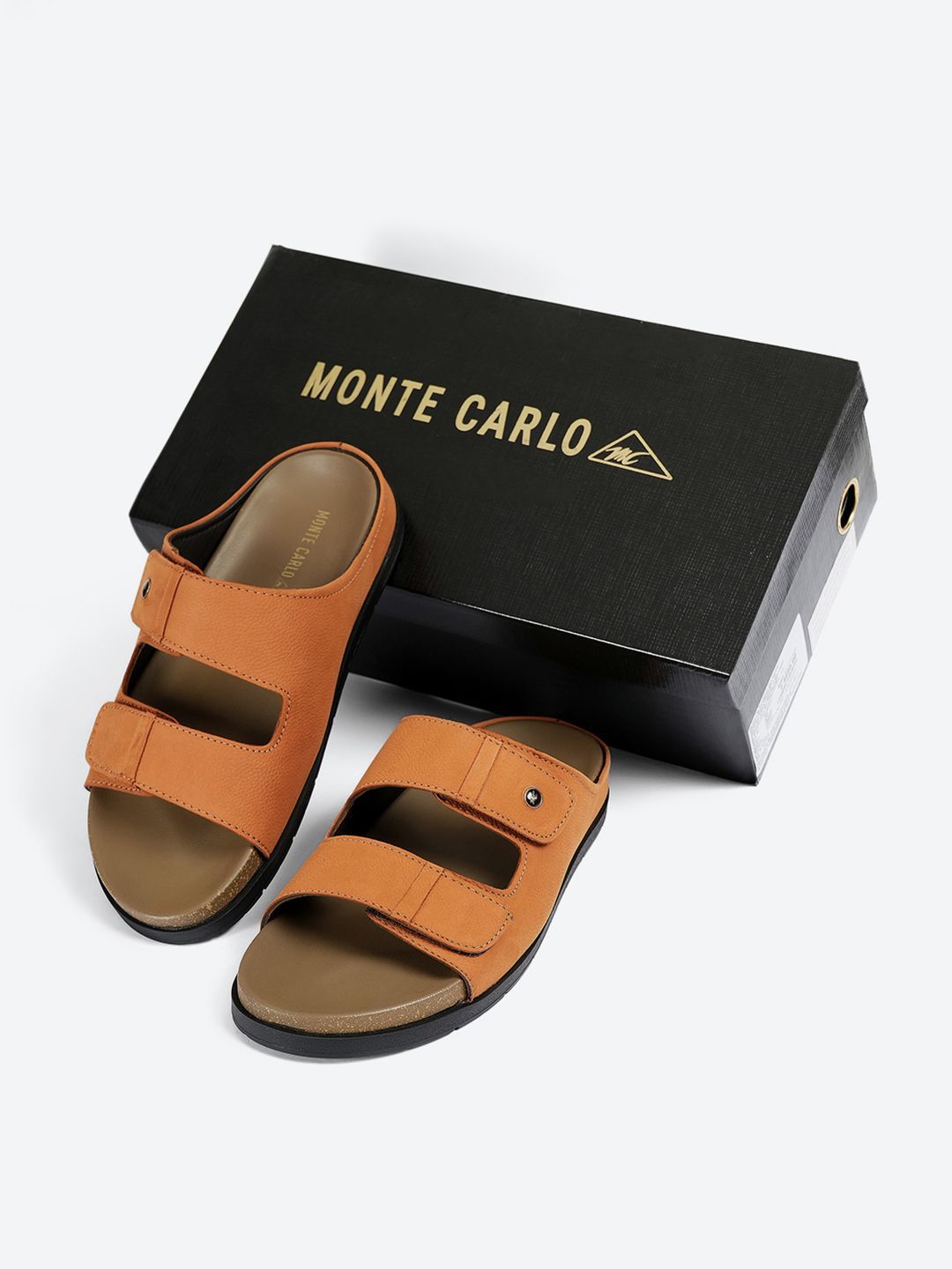 Monte Carlo Cushioned Footbed Slip On Leather Comfort Sandals-picture-31