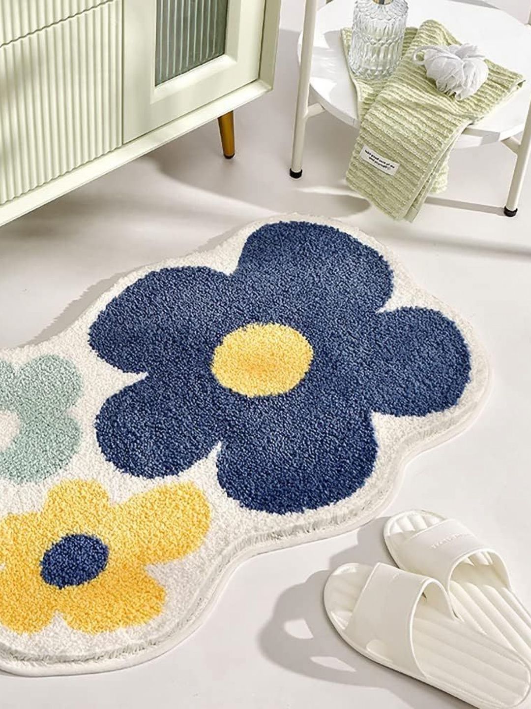 Homio Blue Anti-Slip Microfibre 2000GSM Bath Rug
