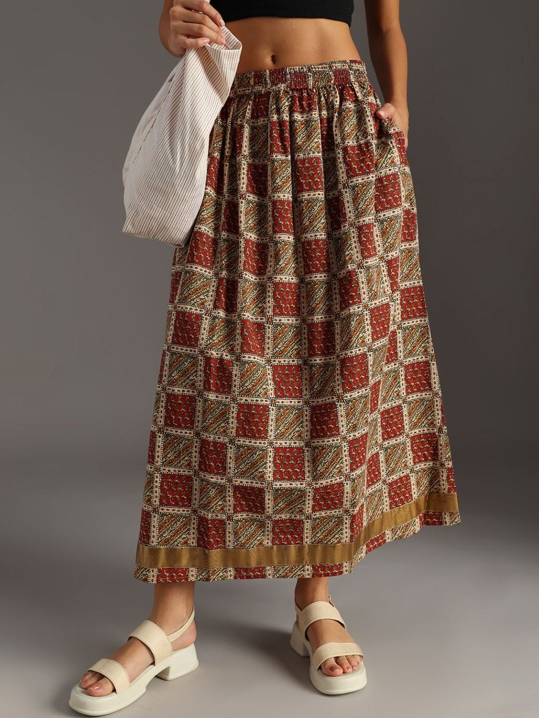 LIMEROAD Women Ethnic Printed Maxi Skirt-picture-24