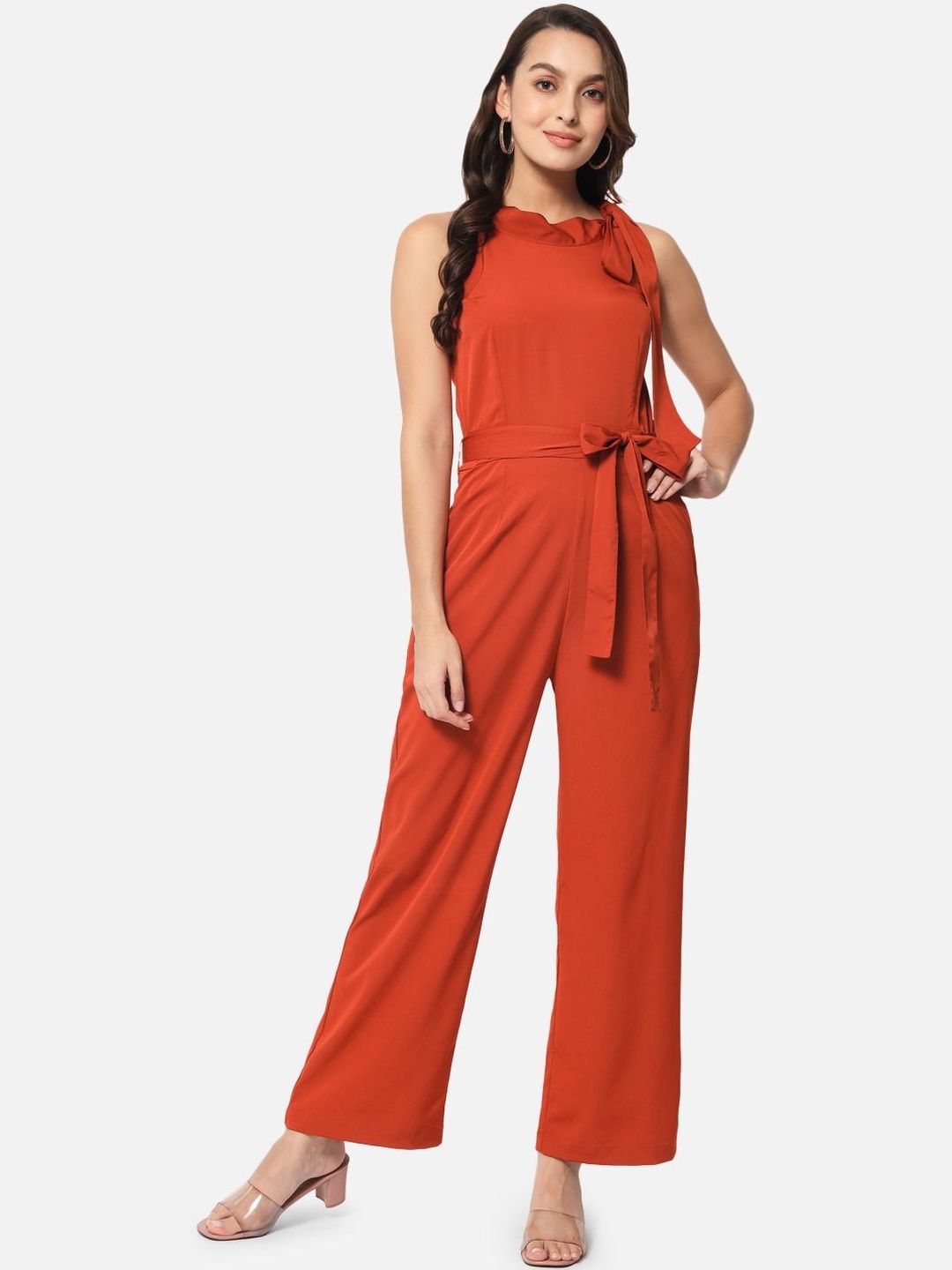SZN Solid Basic Jumpsuit With Waist Tie-Ups-picture-15