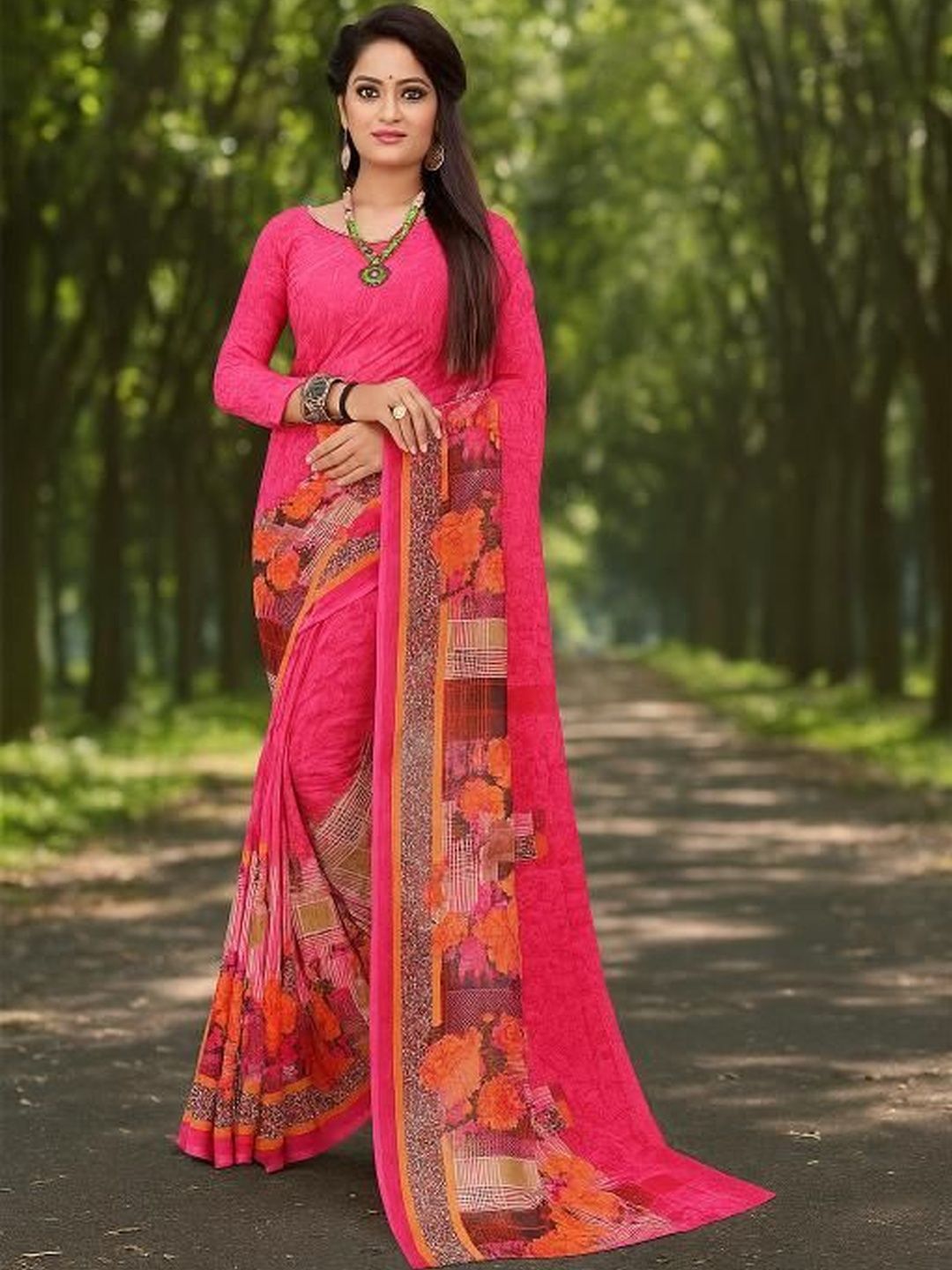 KALINI Women Floral Printed Daily Saree-picture-13