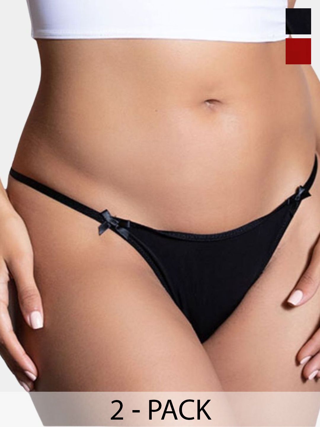 Muquam Women Pack Of 2 Low-Rise Seamless G-String Briefs-picture-34