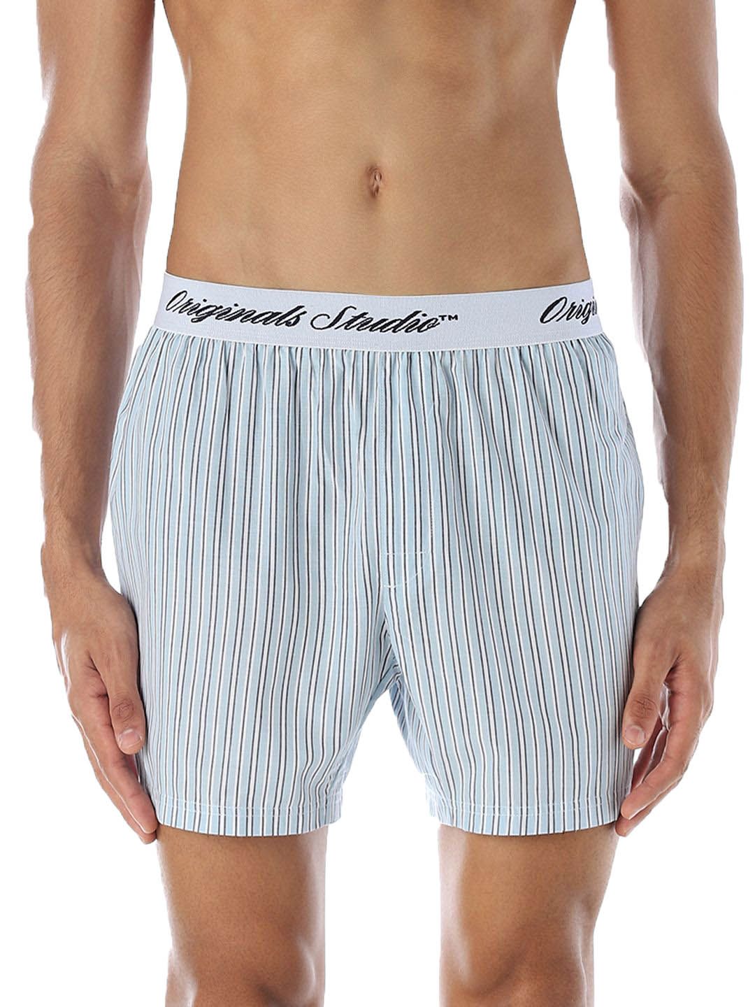 Jack & Jones JJOR EBO NORREBRO B, Nantucket Breeze, S Men Striped Cotton Boxers
