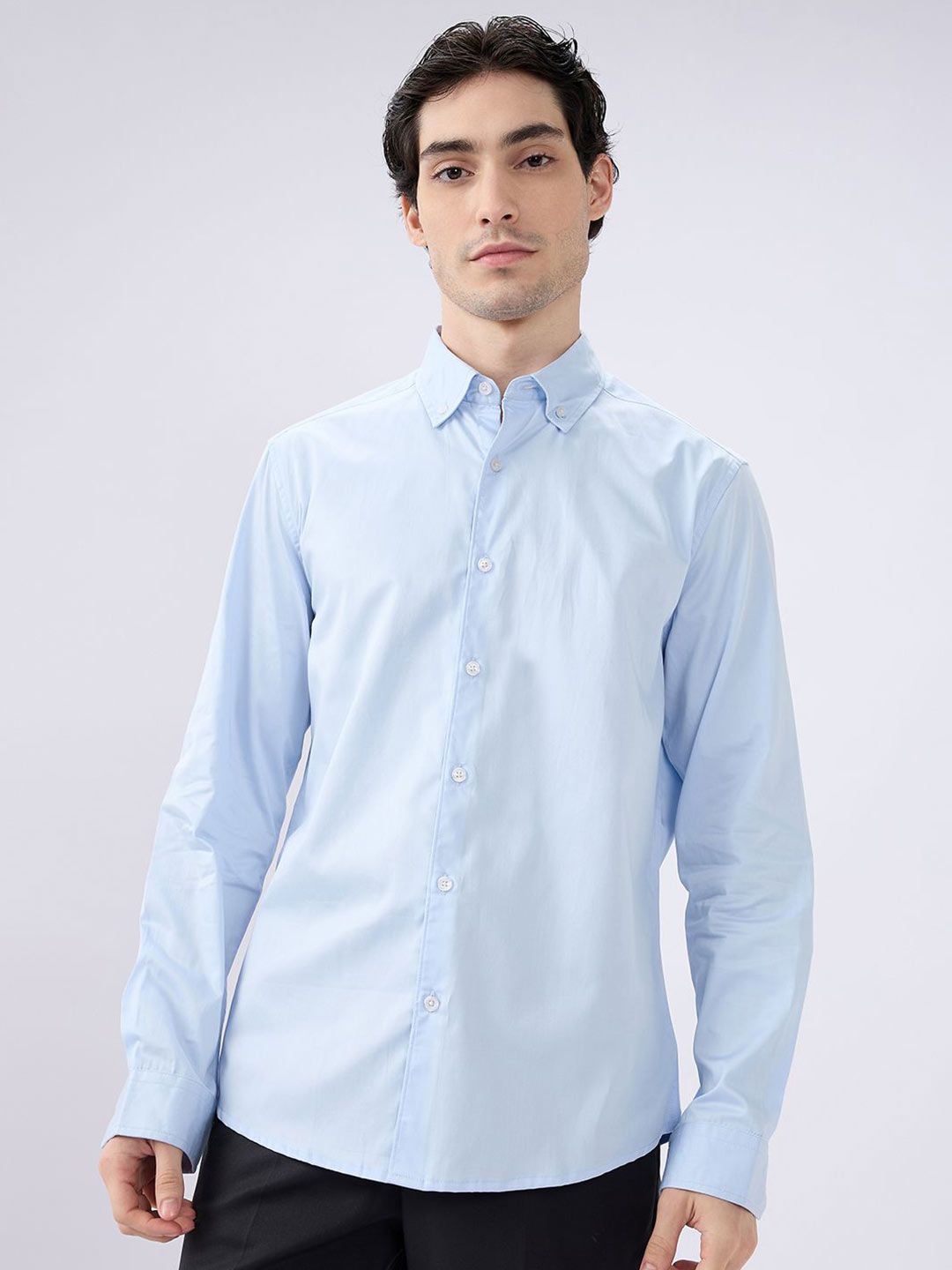 VASTRADO Men Classic Slim Fit Solid Button-Down Collar Cotton Formal Shirt-image-42