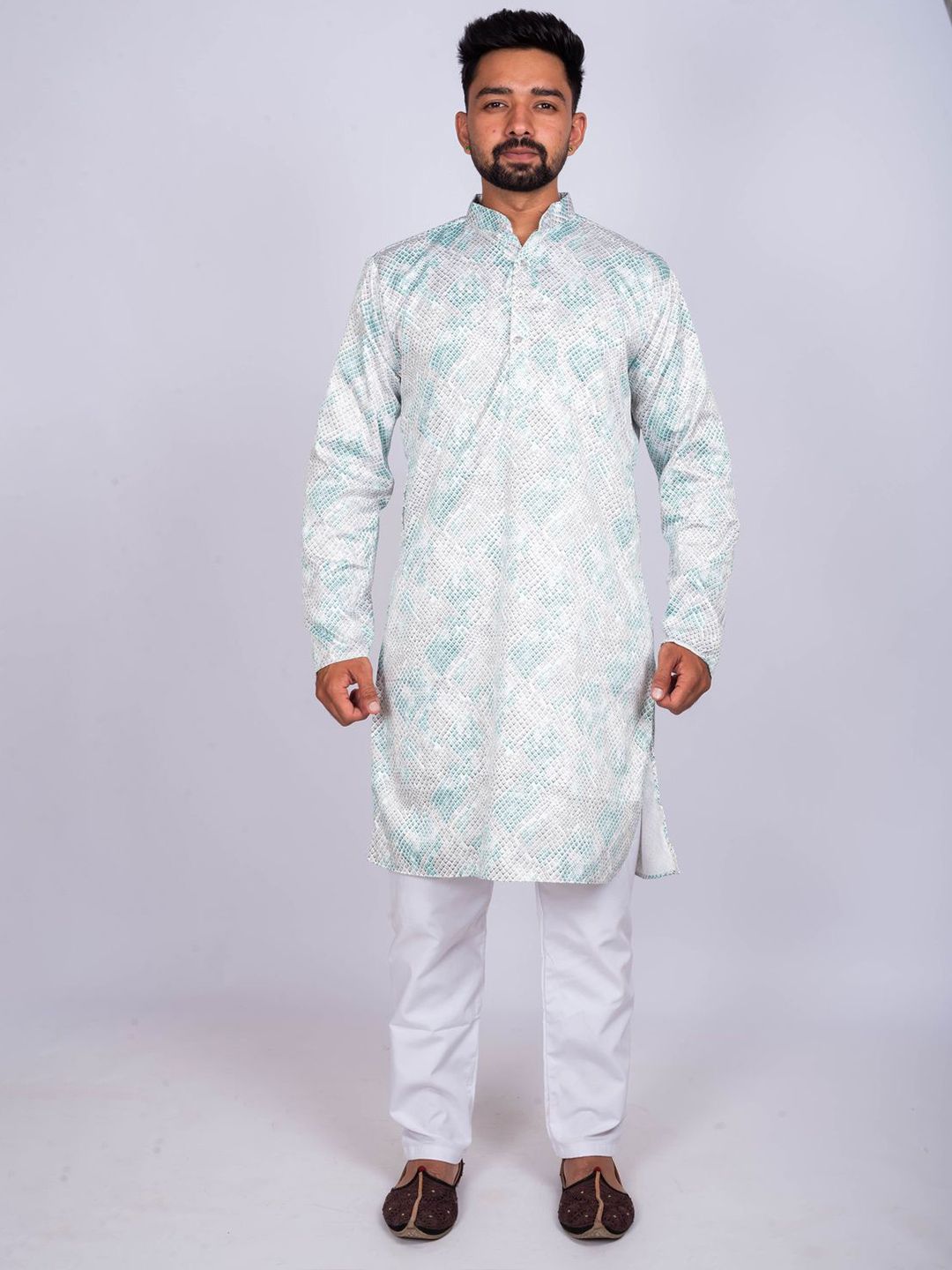 KAISERMEN Men Geometric Printed Mandarin Collar Straight Kurta-picture-35