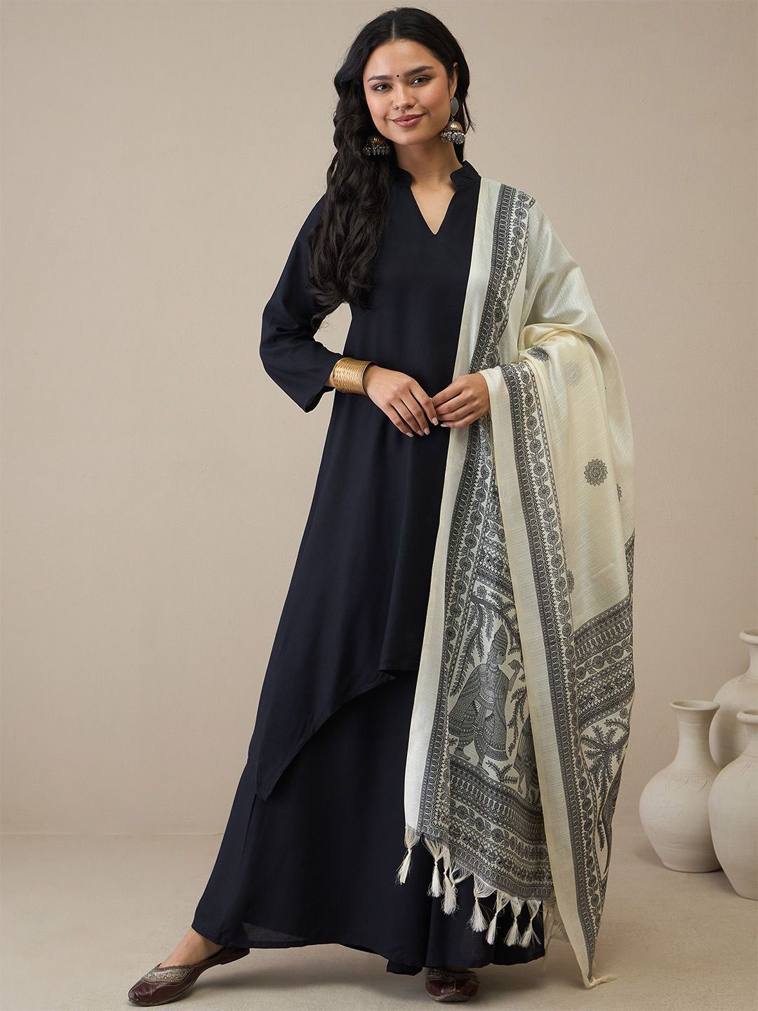 InWeave Floral Printed Tasselled Dupatta-picture-49