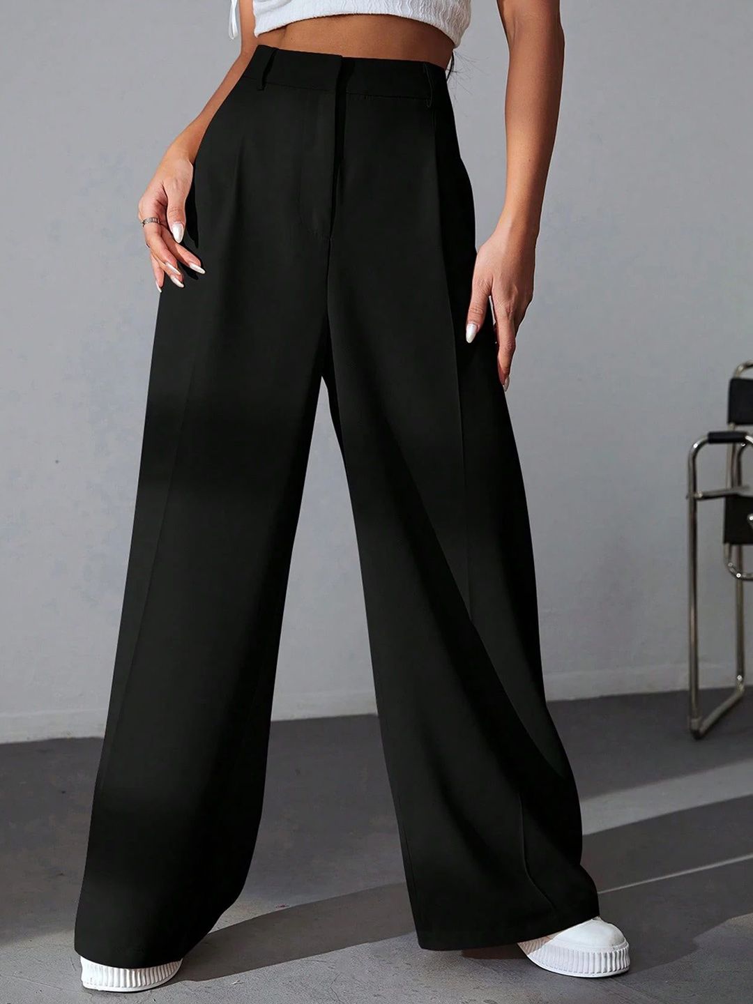FNOCKS Women Comfort High-Rise Pleated Trousers-picture-24