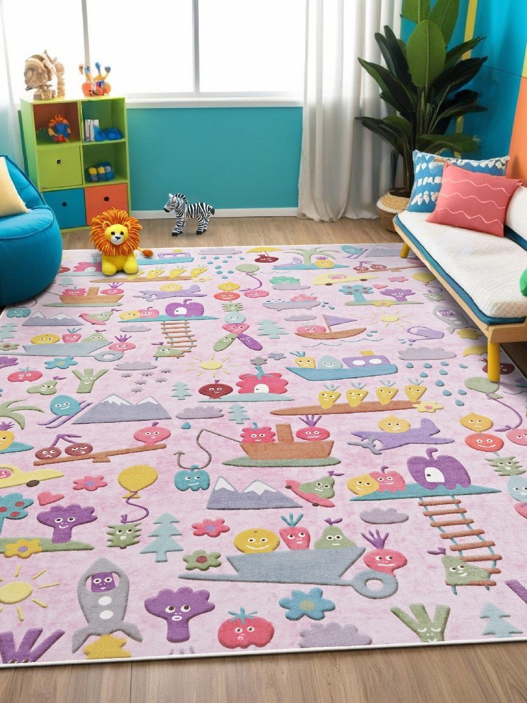 Anti-Skid Backing Washable Indoor-Outdoor Rugs