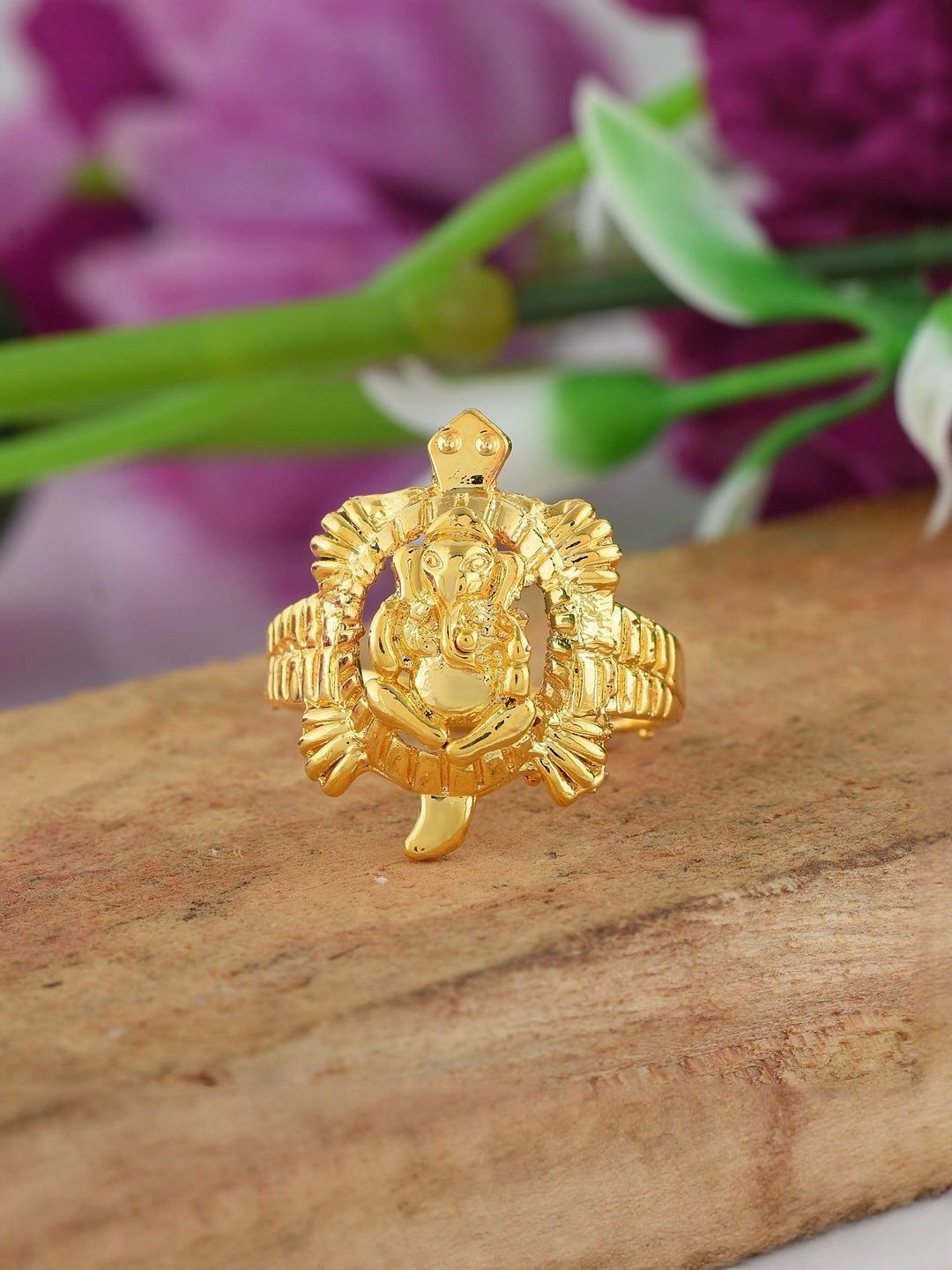 dzinetrendz Goldplated Tortoise Ganesh fingerring Vastu fengshui-picture-15