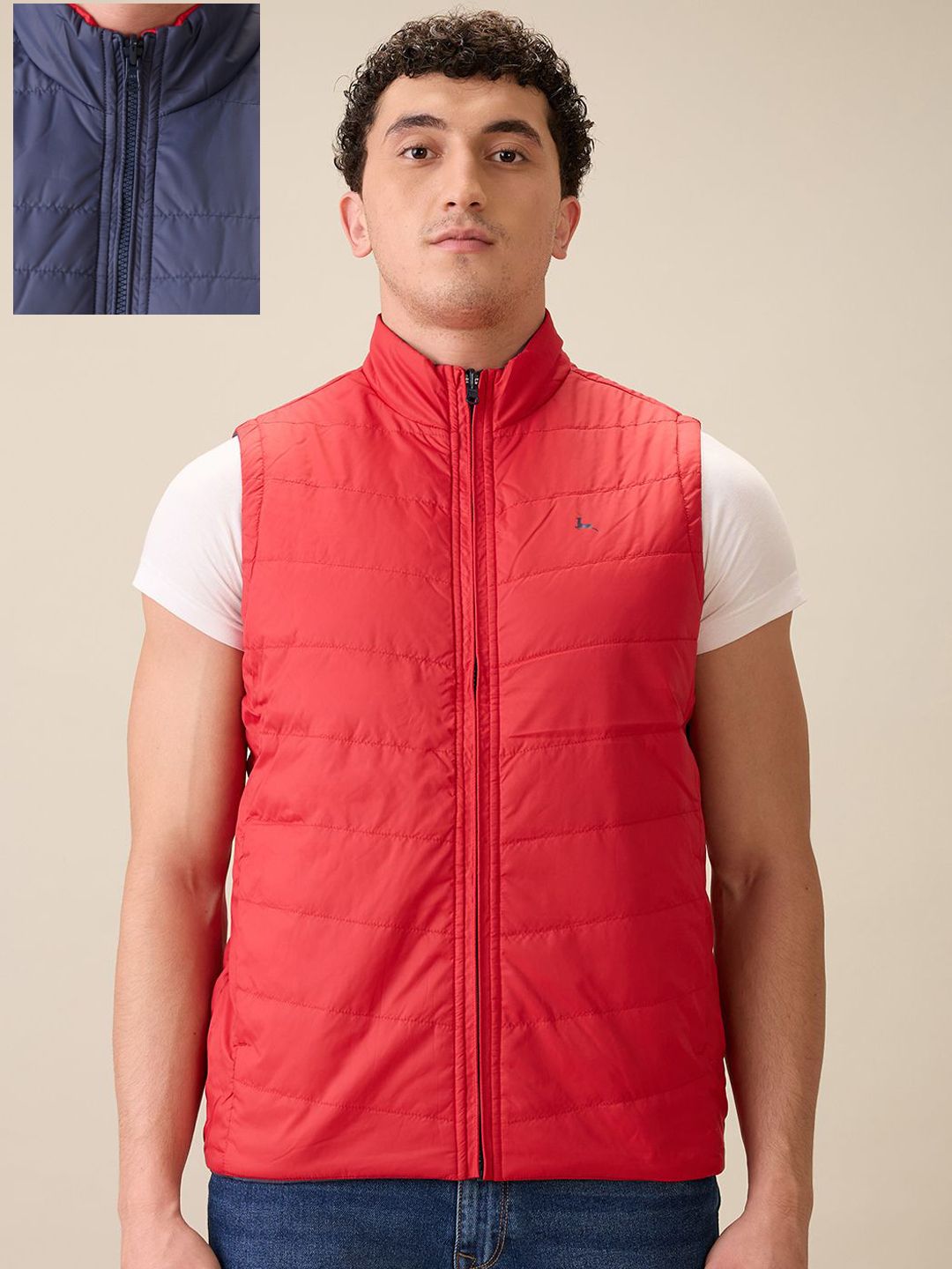 Parx Men Mock Collar Solid Padded Jacket-image-46