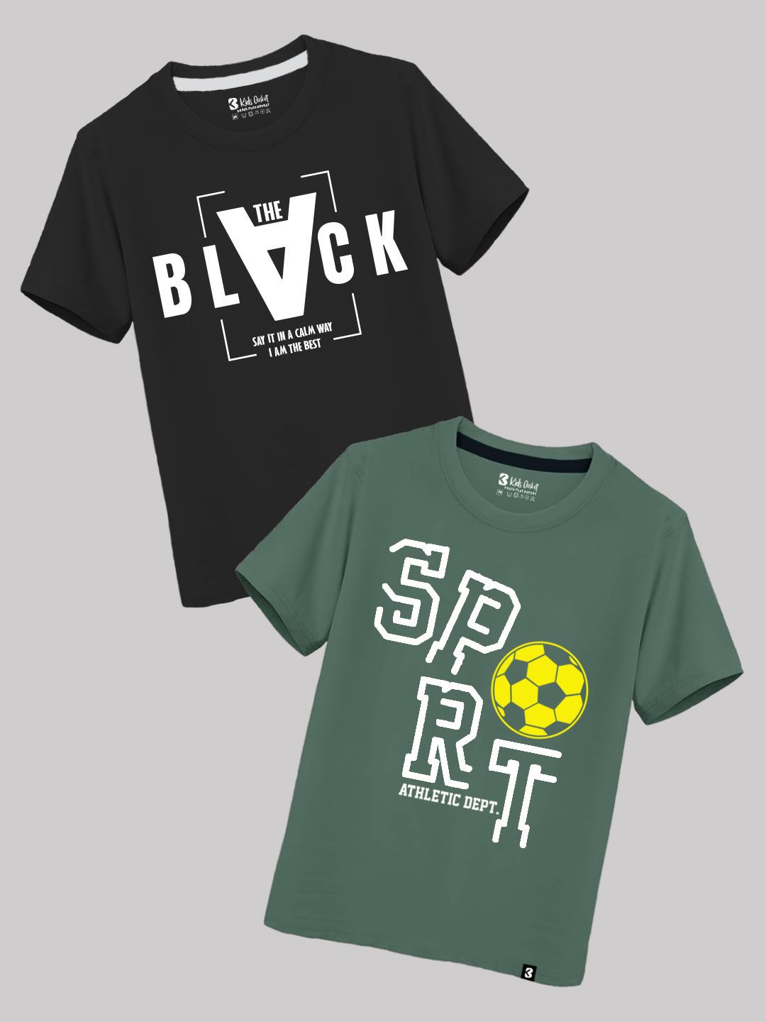 kids basket Kids Pack of 2 Basket Boys Typography Printed Round Neck Cotton T-shirts-picture-22