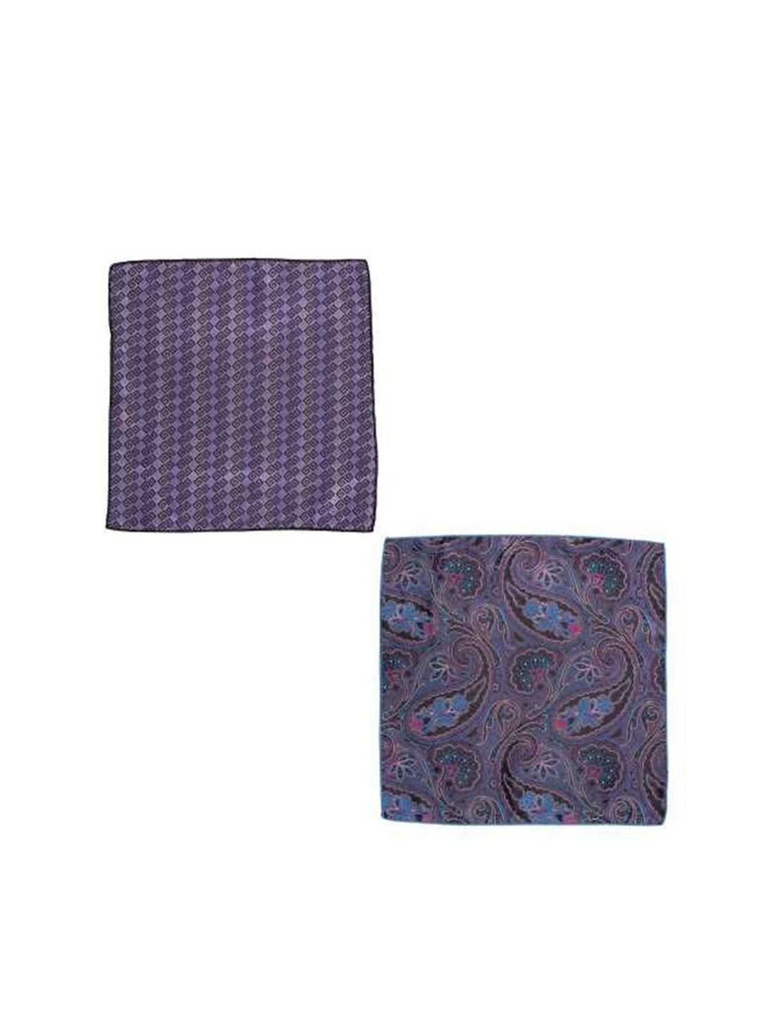 The Tie Hub Set Of 2 Printed Square Shaped Pocket Squares-picture-29