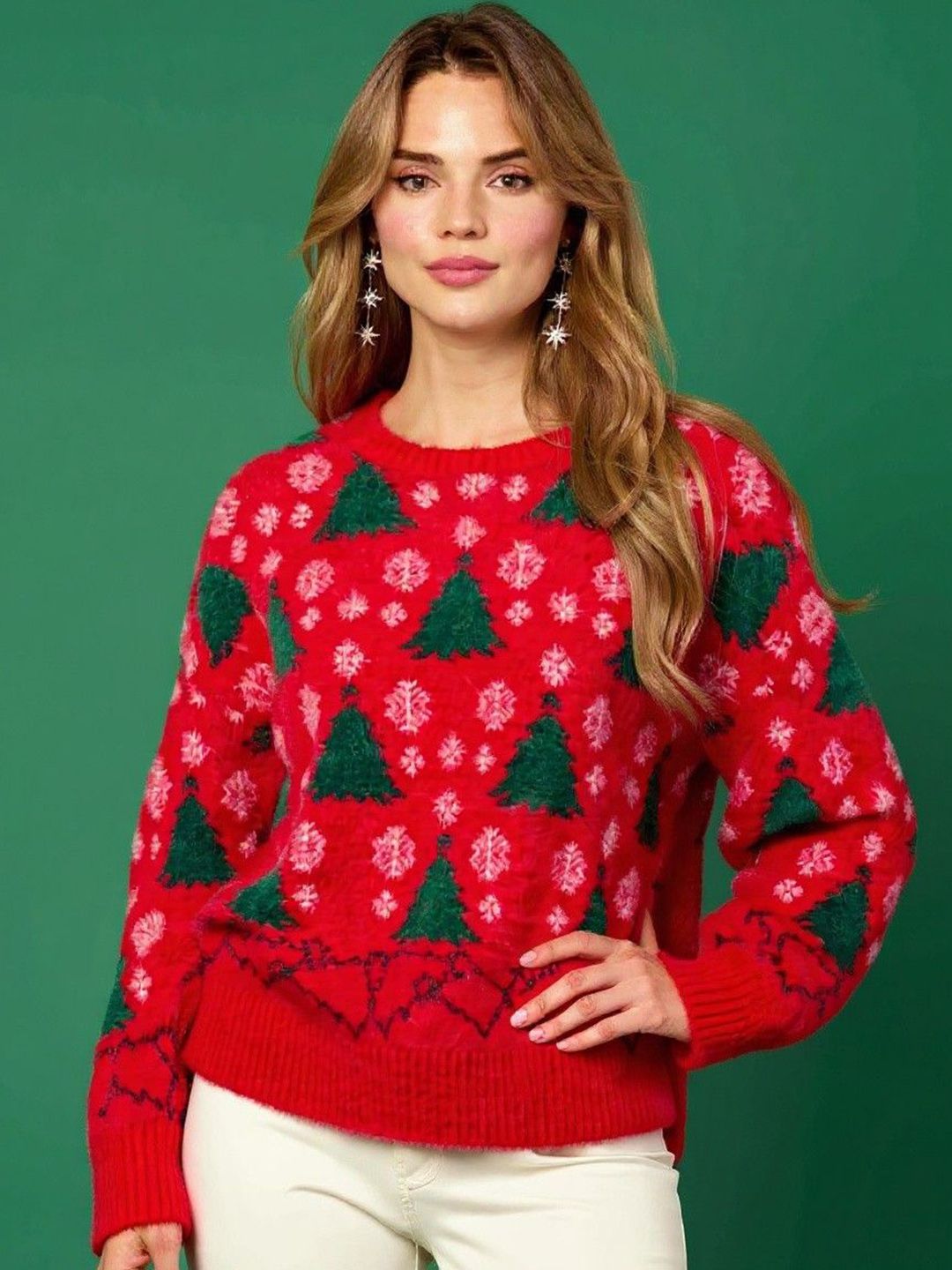 Mast & Harbour Women Printed Round Neck Long Sleeves Pullover Sweatshirt-picture-34