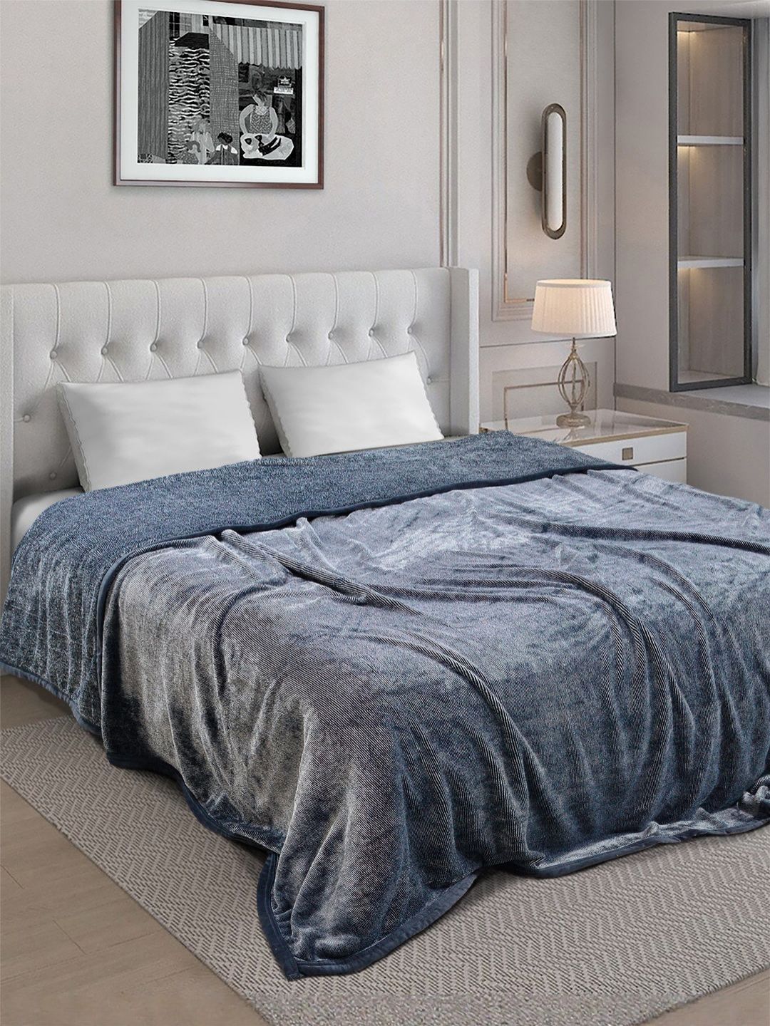 Arrabi Blue Mild Winter 400 GSM Blanket-image-1