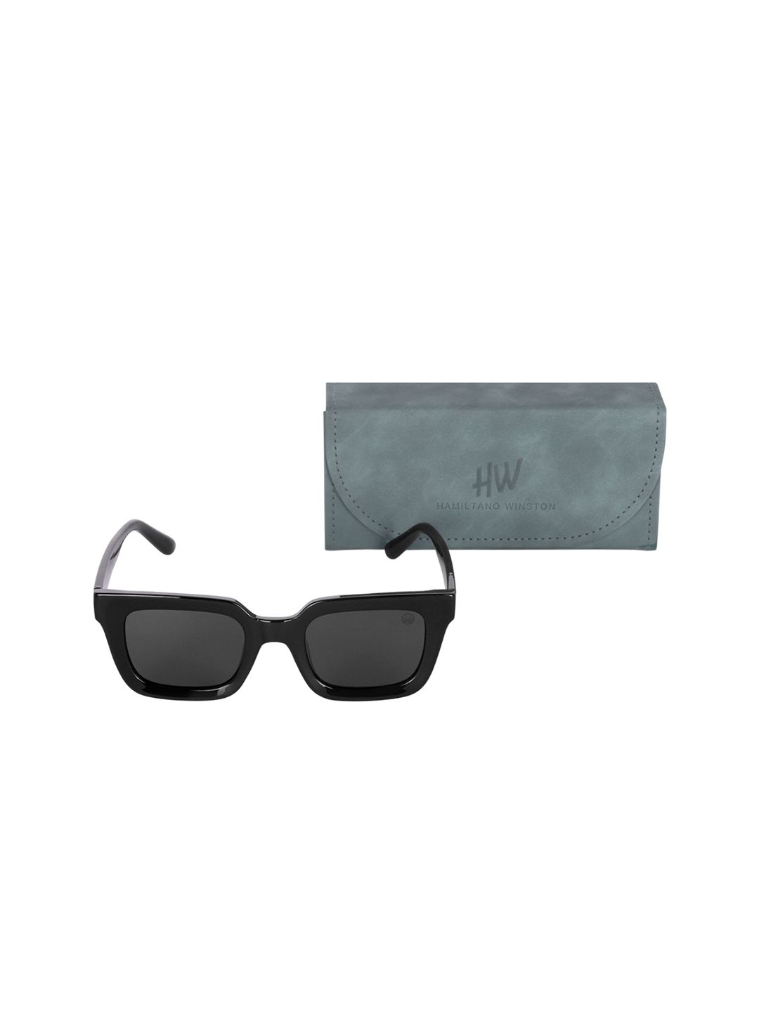 HAMILTANO WINSTON Women's Black UV Protected Rectangular SunglassesSKU245-picture-28