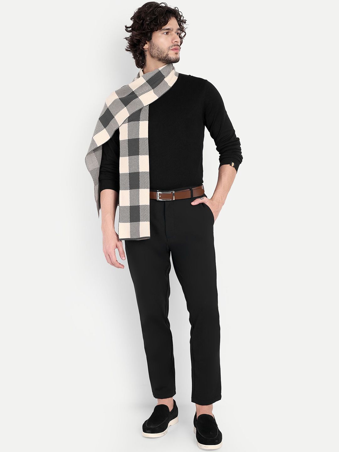Knitkala Checked Merino Wool Mufflers-picture-50