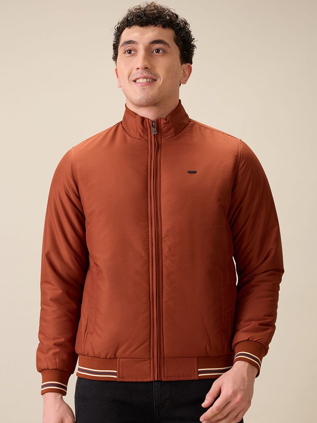 Parx Men Mock Collar Solid Bomber Jacket-picture-42