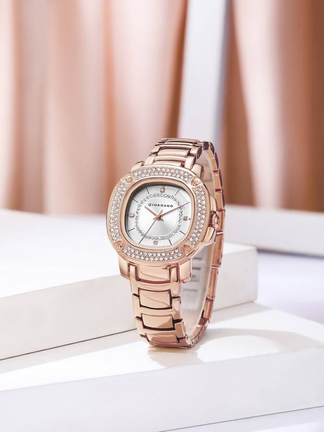 GIORDANO Women Embellished Dial & Stainless Steel Bracelet Style Straps Analogue Watch-picture-39