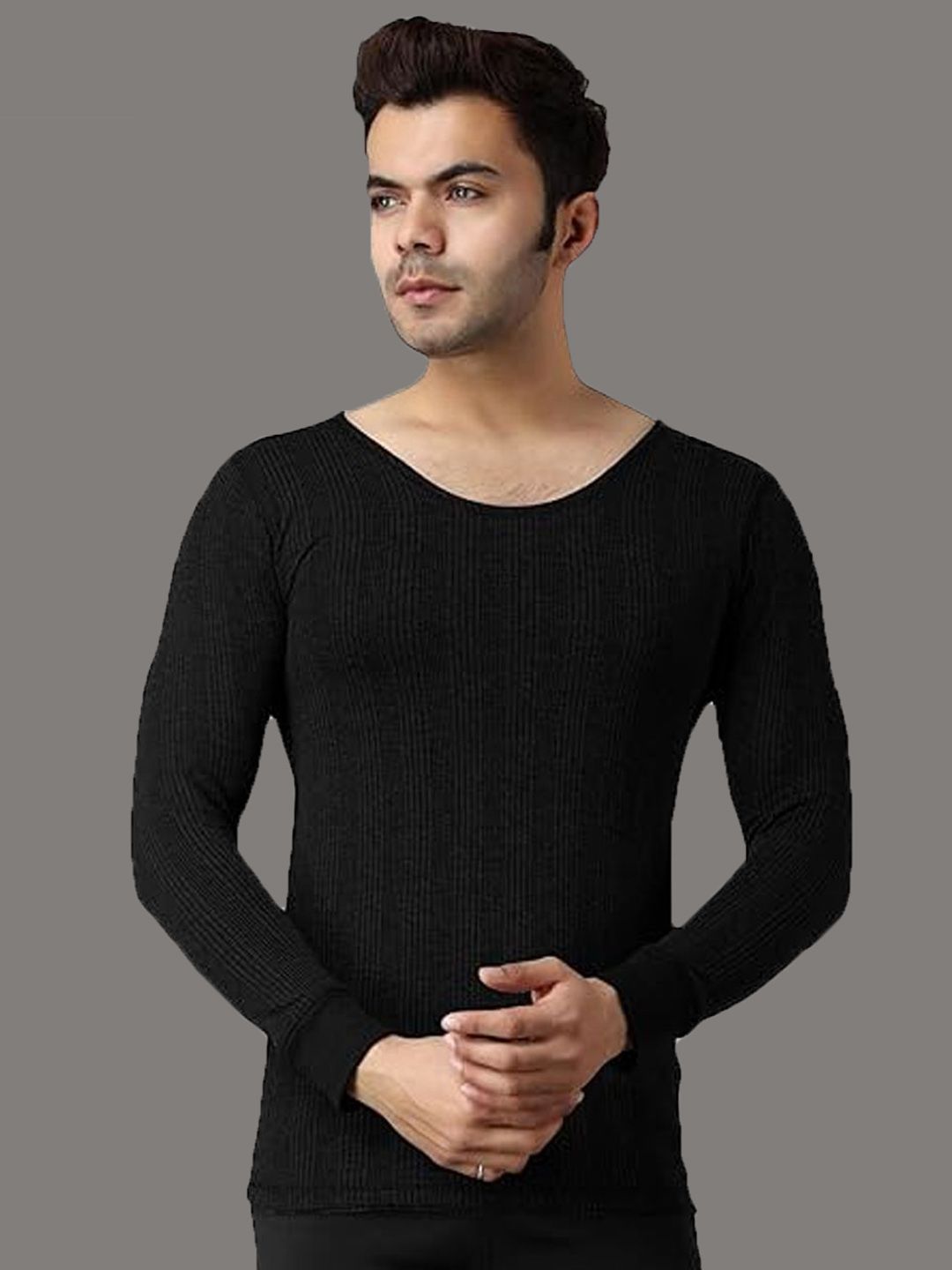FF Men Round Neck Ribbed Thermal Tops-picture-23