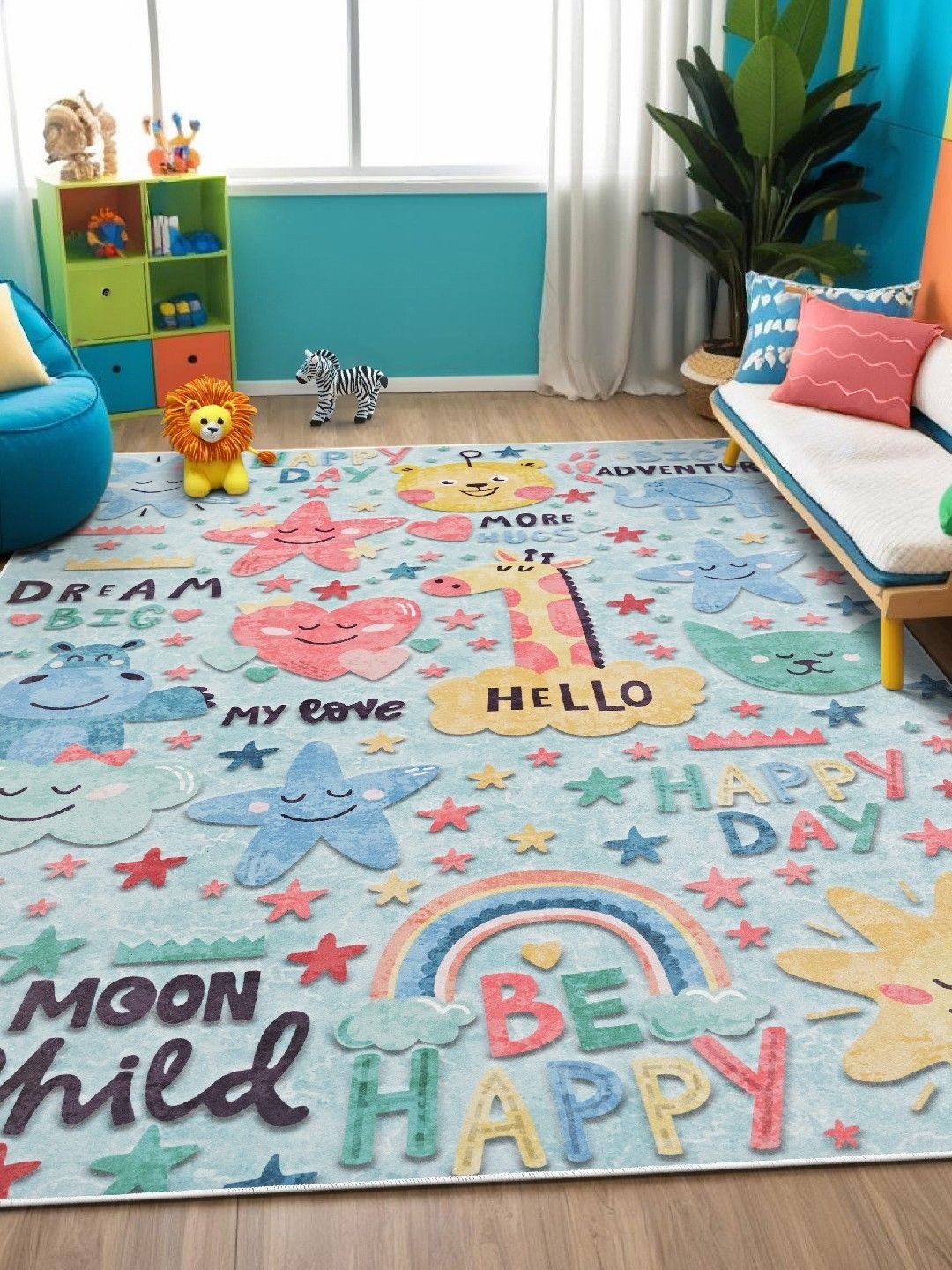 Anti-Skid Backing Washable Indoor-Outdoor Rugs