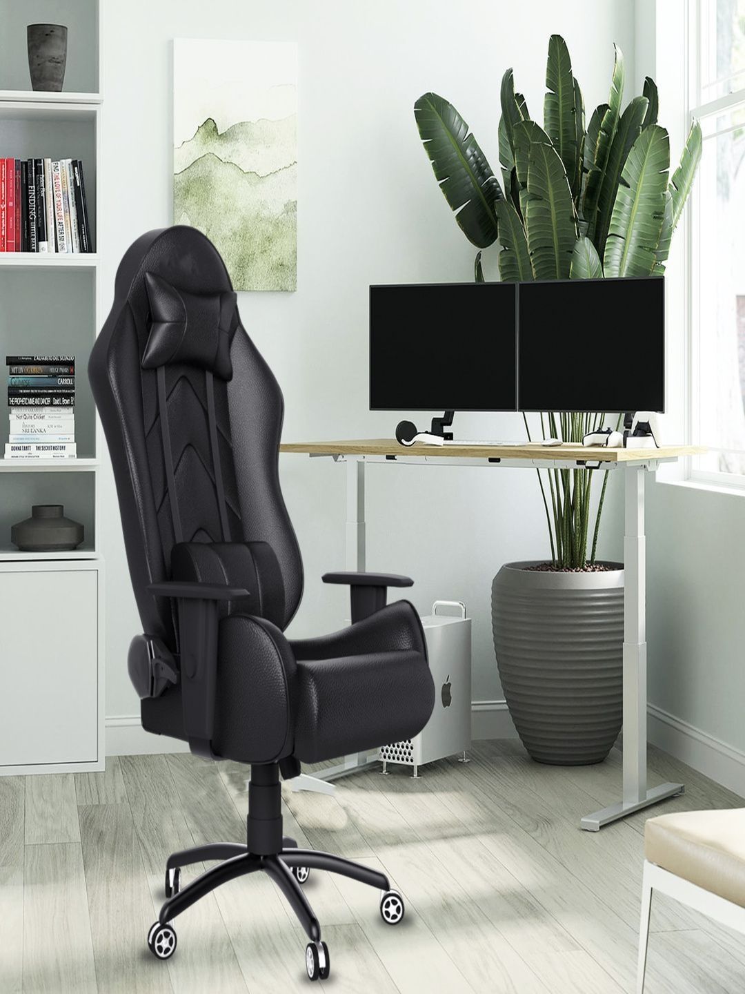 DOE BUCK Unisex Black Adjustable Swivel Gaming Chair