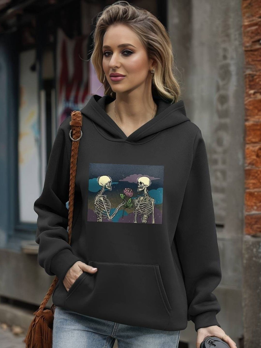 HERE&NOW Women Printed Hooded Sweatshirt-picture-56