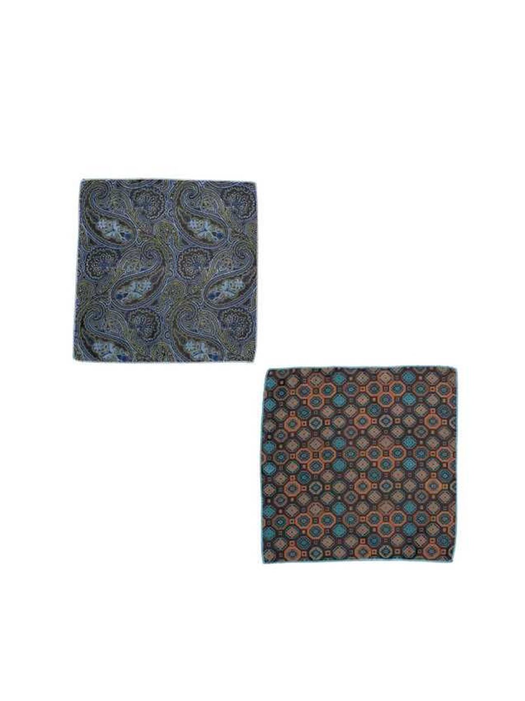 The Tie Hub Set Of 2 Printed Square Shaped Pocket Squares-picture-14