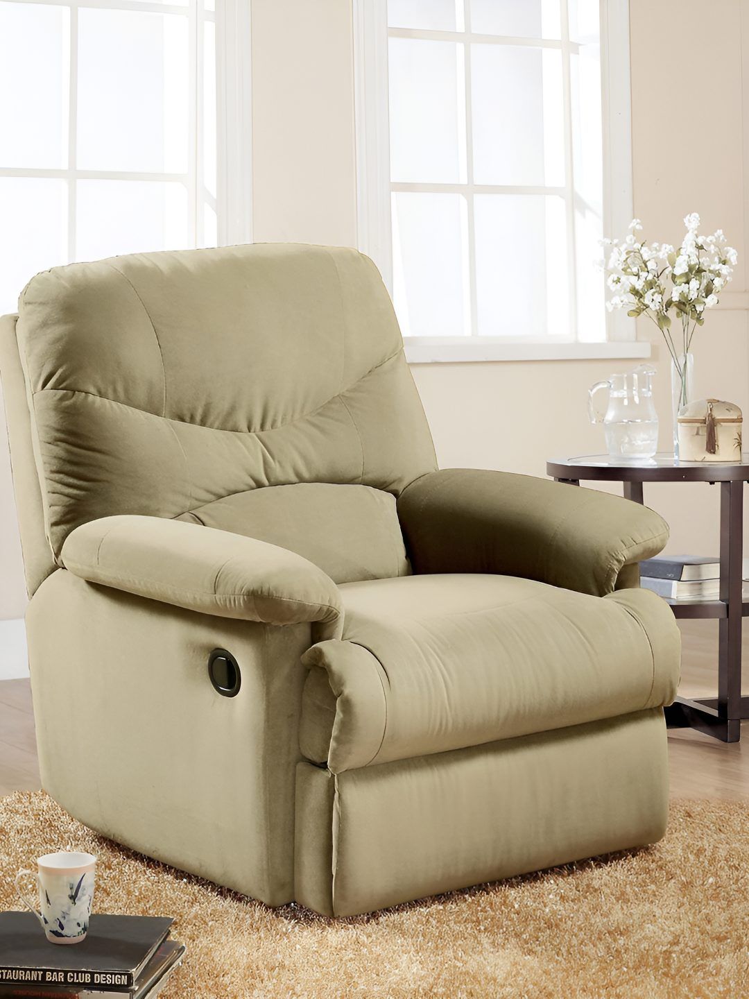 FRIENDS LIFE Beige Manual Recliner Sofa Chair