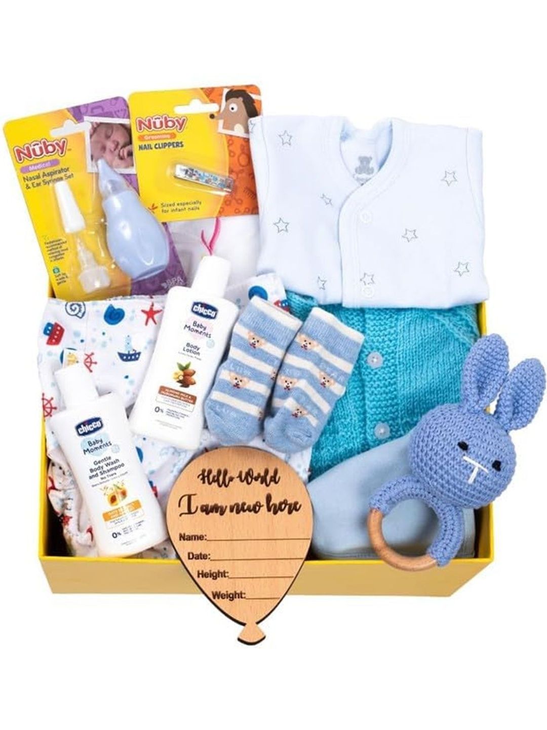The Baby First Box New Born Baby Set Of 25 Essential Kit Multipurpose Gift Box-image-17