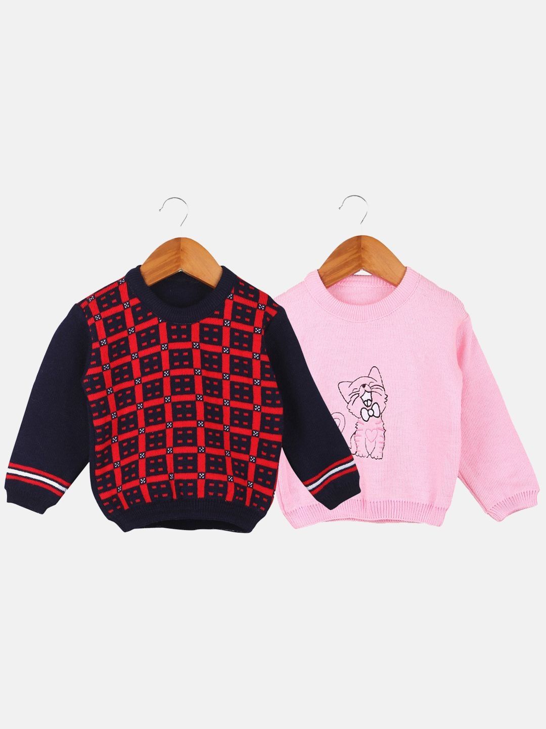 TRENDY WORLD Kids-Unisex Pack of 2 Navy Blue Wool Printed Sweaters-picture-42