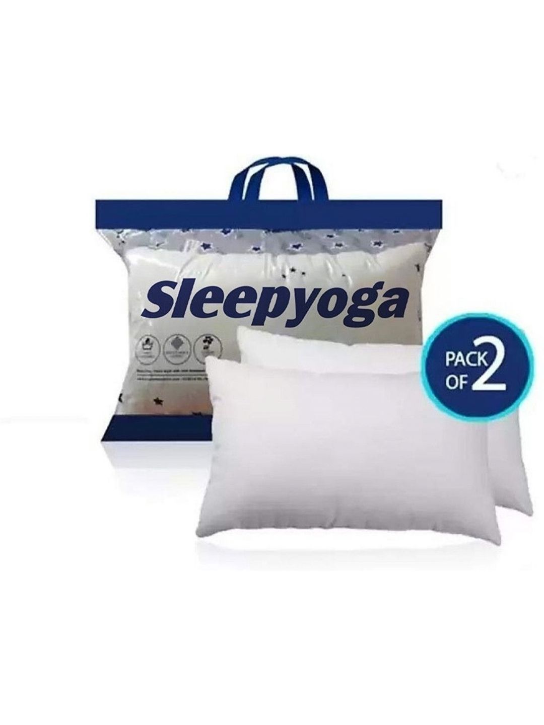 sleepyoga White Set Of 2 Solid Hypoallergenic Sleep Pillow-image-25