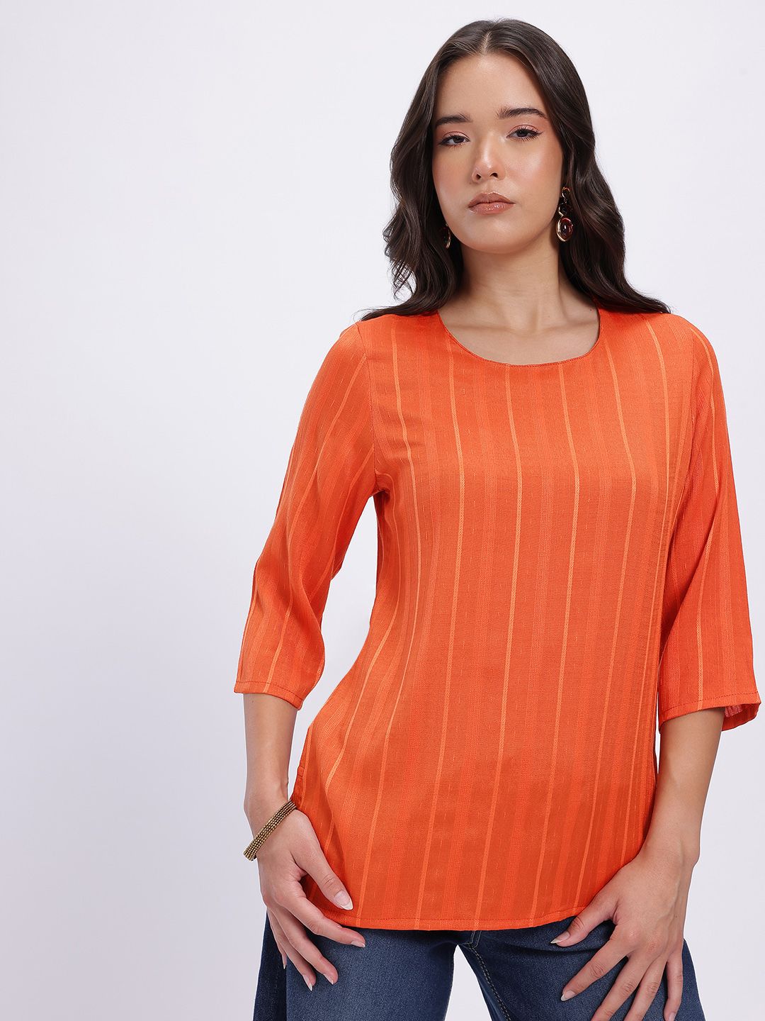 Anouk Rustic Self Striped Straight Kurti-picture-24