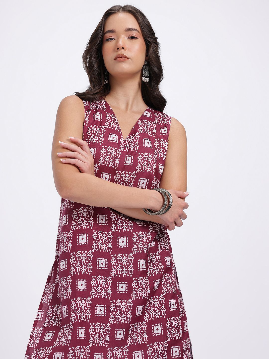 Anouk Rustic Tribal Printed V-Neck Kurti-picture-57