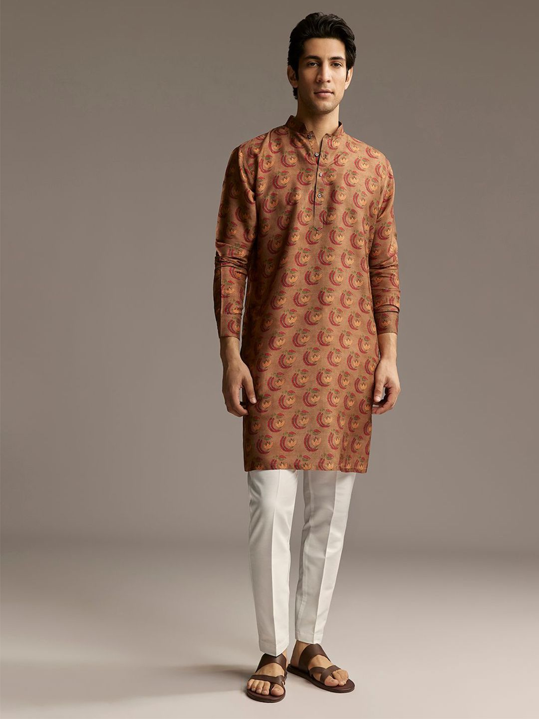 KALKI Fashion Men Ethnic Motifs Printed Straight Kurta-picture-33