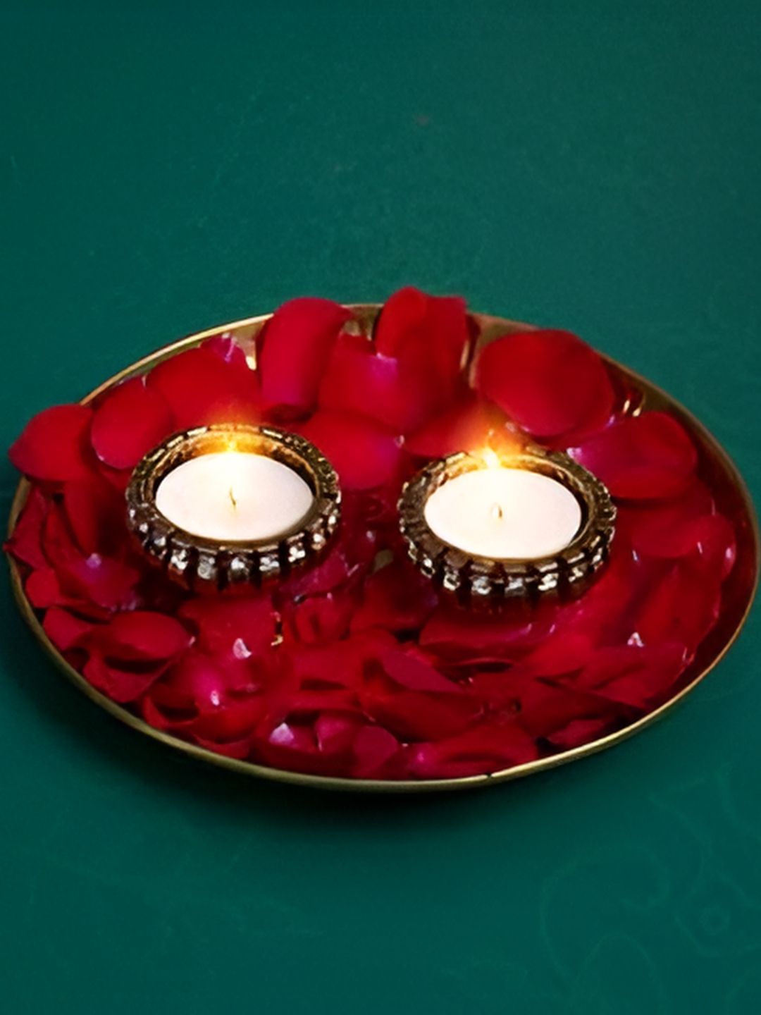 The Gift Studio Gold Toned 2 Pieces Embellished Tea-Light Candle Holders-picture-29