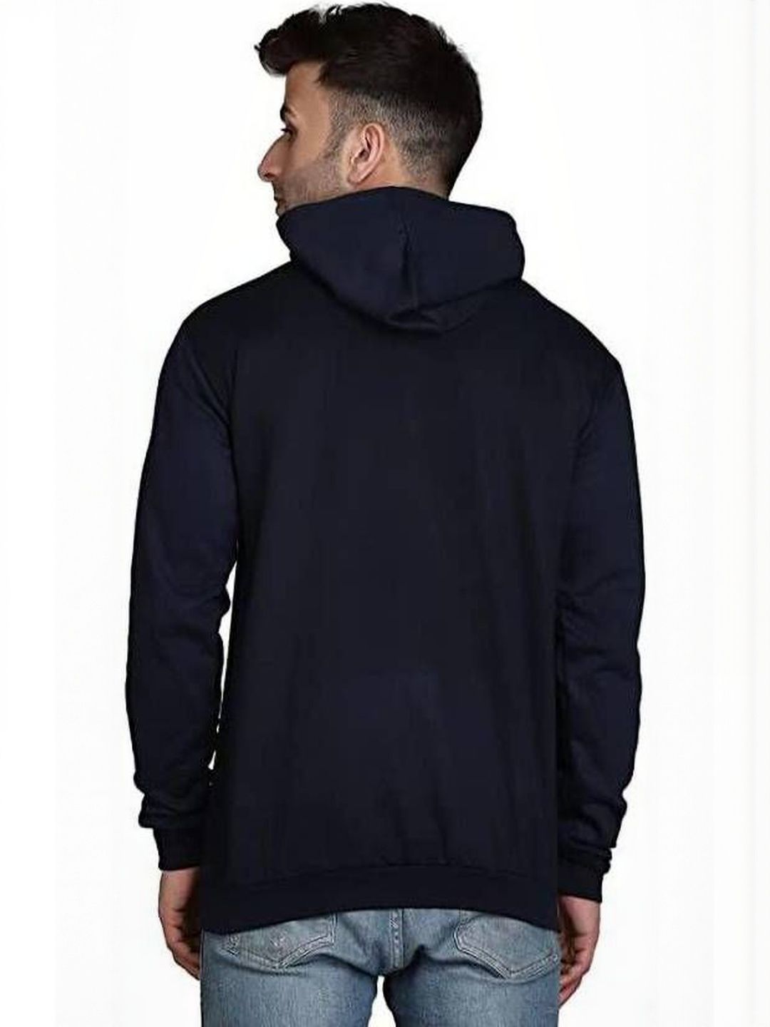 VALUE CREATION Men Blue Cotton Solid Hooded Pullover-image-38
