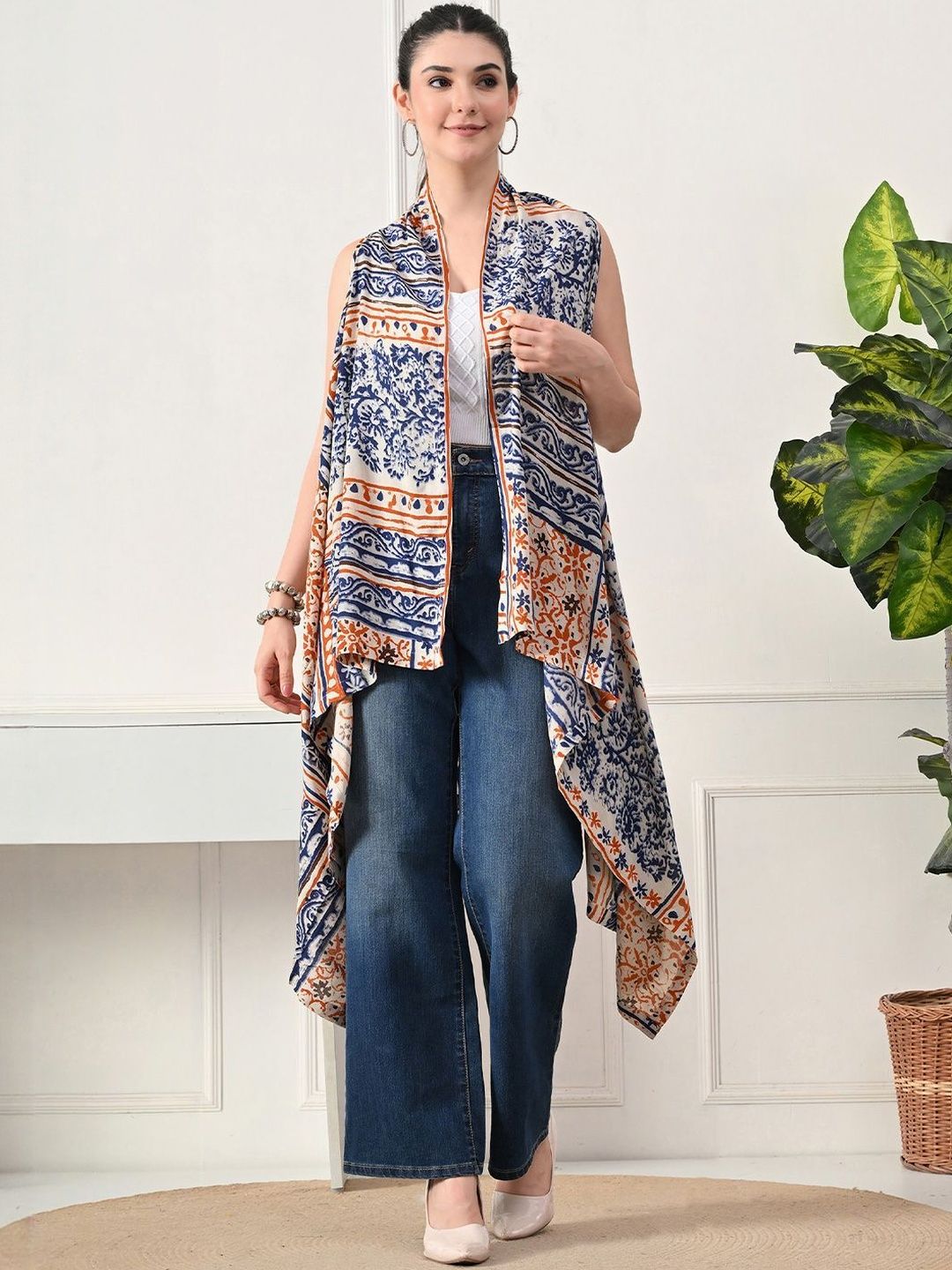 KALINI Women Printed Longline Shrug-picture-44