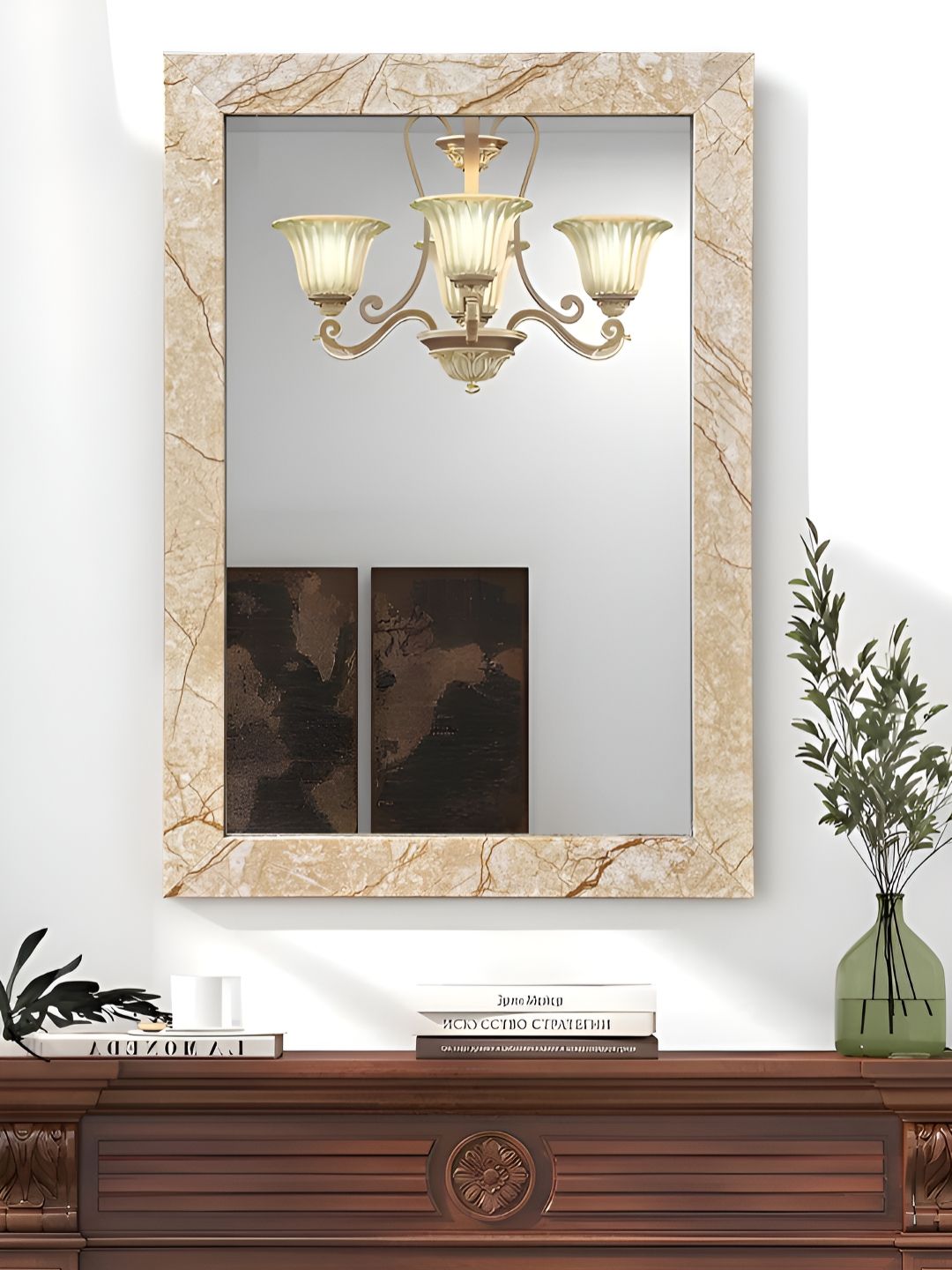 Art Street Beige Rectangular Shaped Glass Wall Mirrors-picture-23