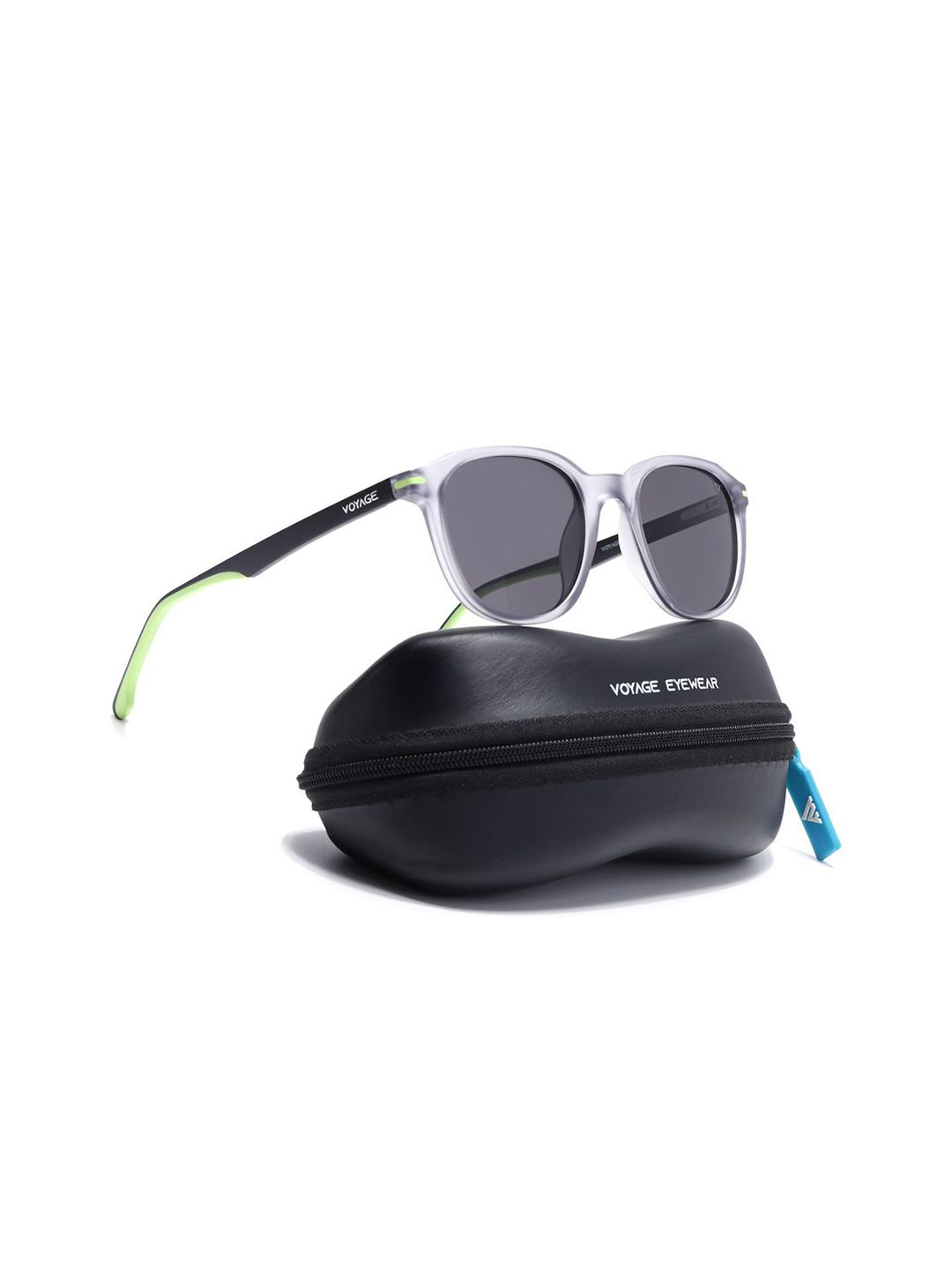 Voyage Wayfarer Sunglasses for Men & Women Grey & Green Frame SV011PMG7401-image-2