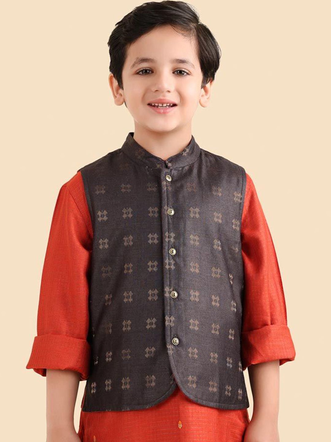 Fabindia Boys Woven Design Nehru Jackets-picture-31