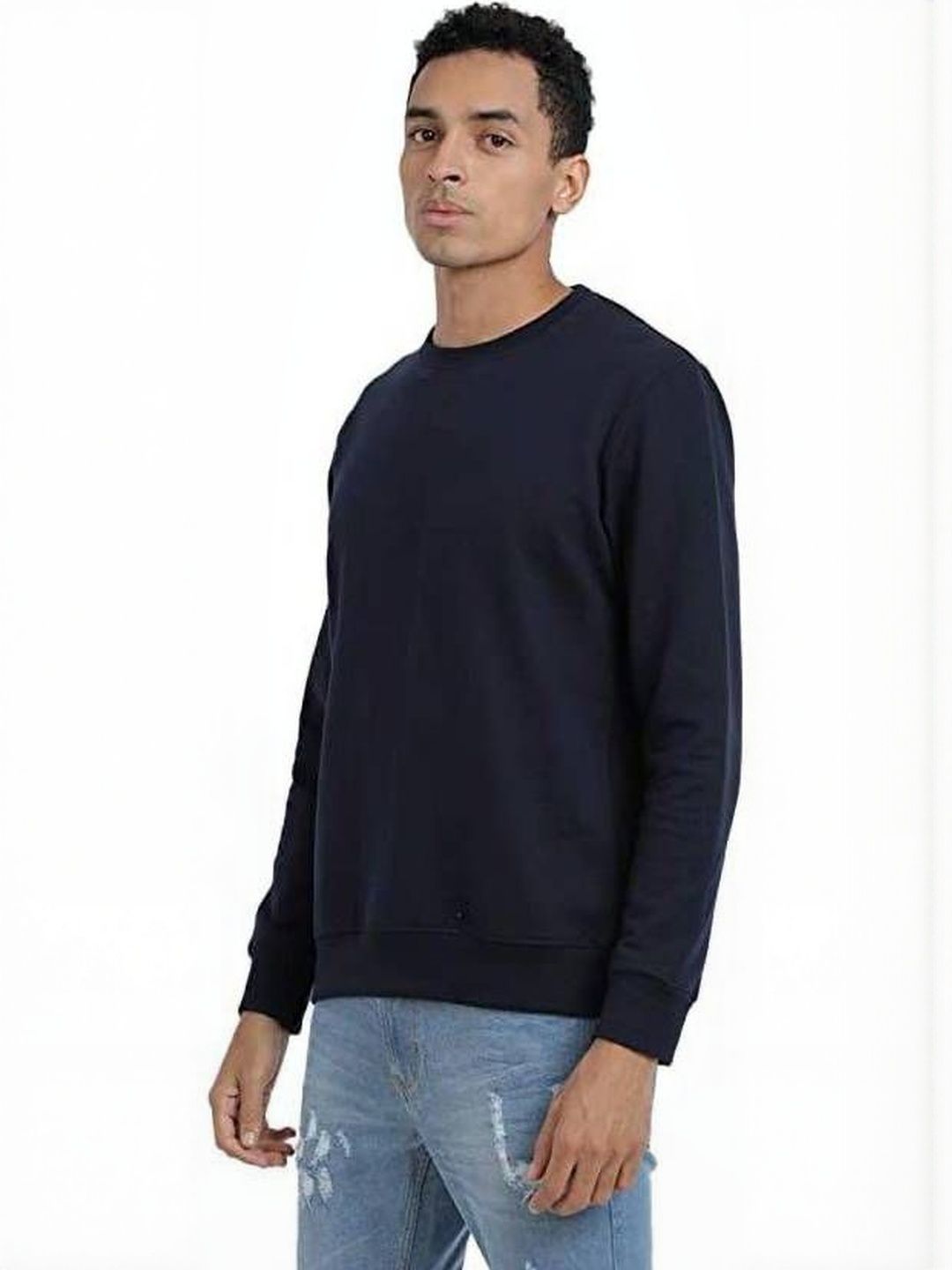 VALUE CREATION Men Blue Cotton Solid Hooded Pullover-picture-22